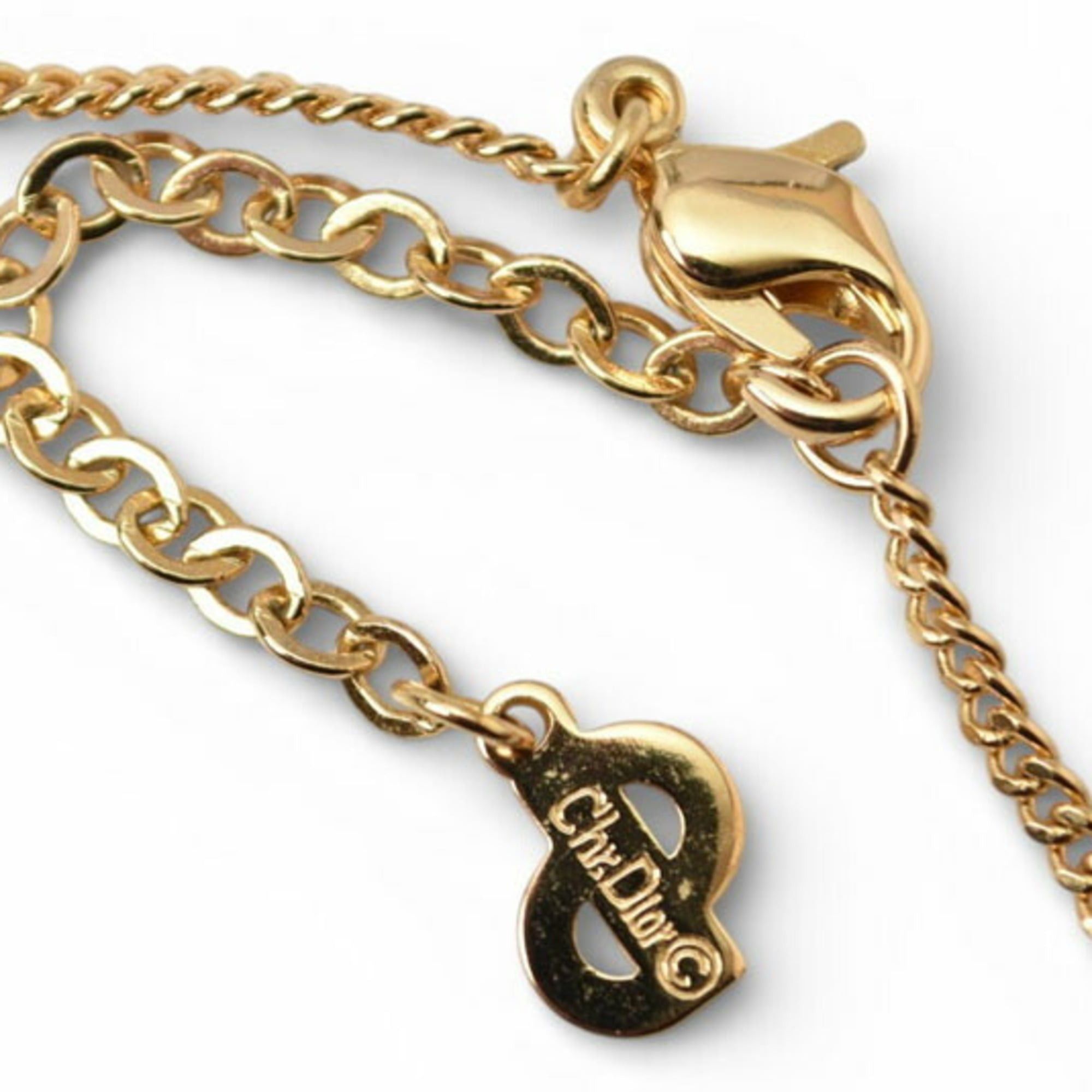 Dior Christian Dior necklace, rhinestone, gold. Size ONE SIZE - 6 Thumbnail