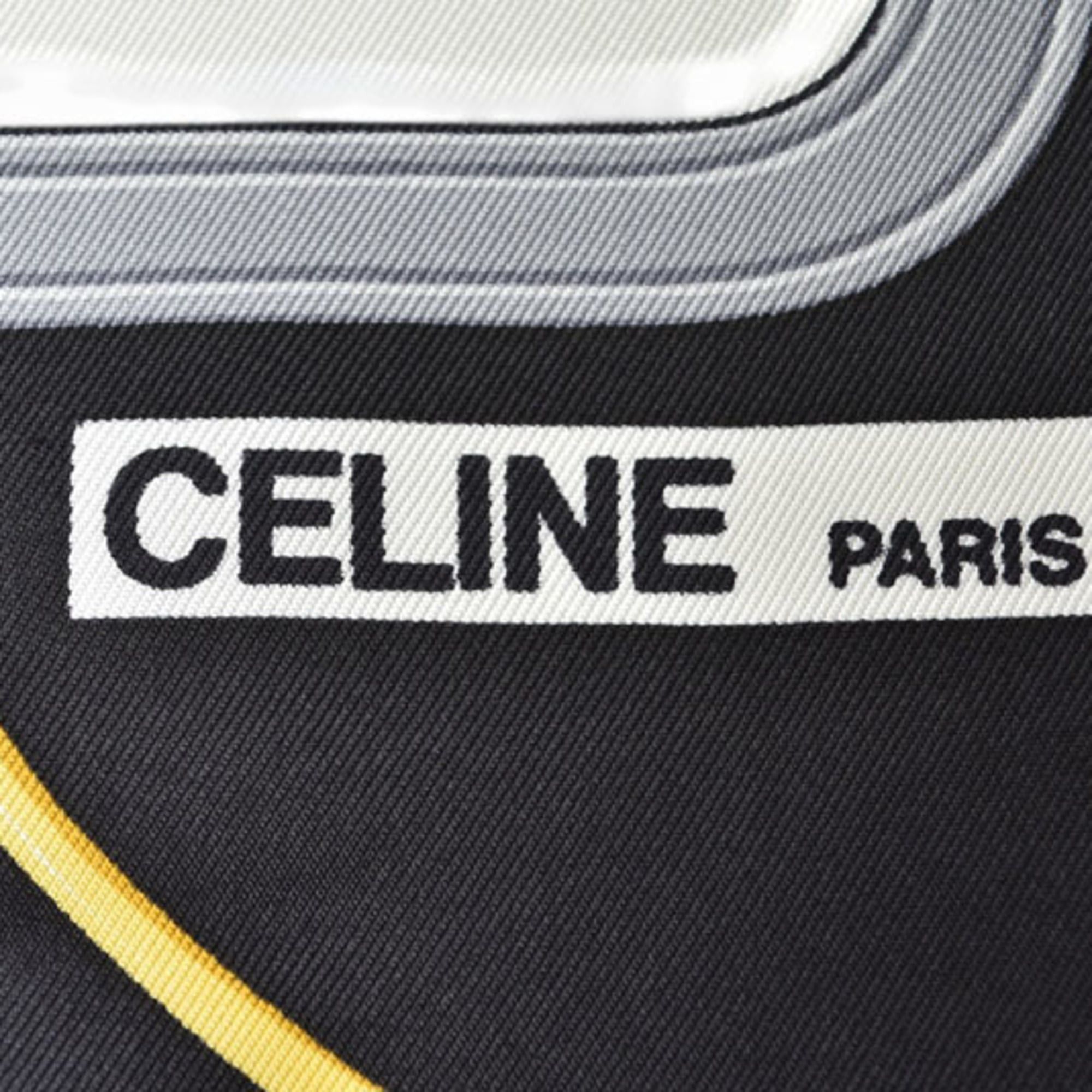 Celine Celine scarf muffler, CELINE Carre 90, carriage, horse tack, gold, white, black. Size ONE SIZE - 6 Thumbnail