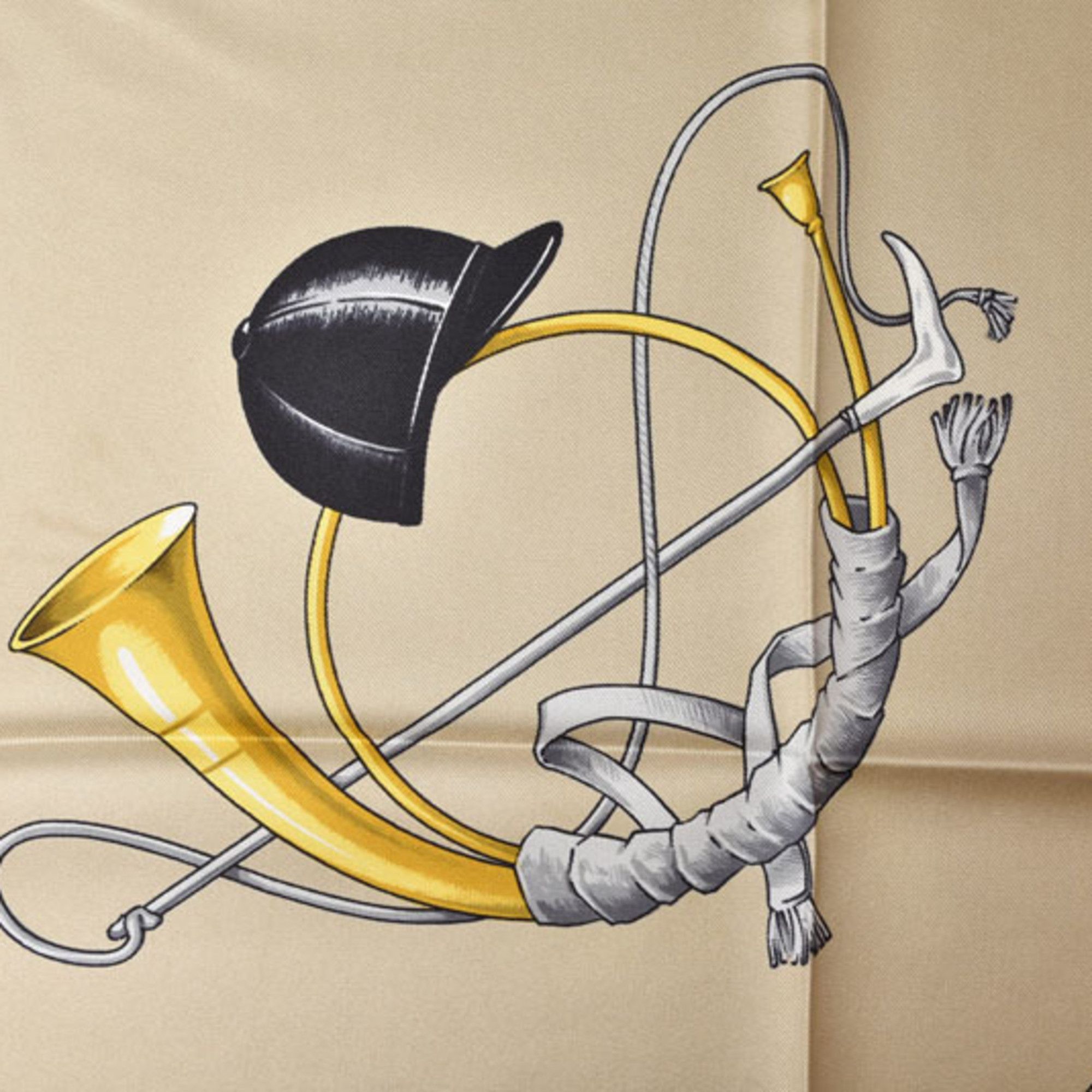 Celine Celine scarf muffler, CELINE Carre 90, carriage, horse tack, gold, white, black. Size ONE SIZE - 8 Thumbnail