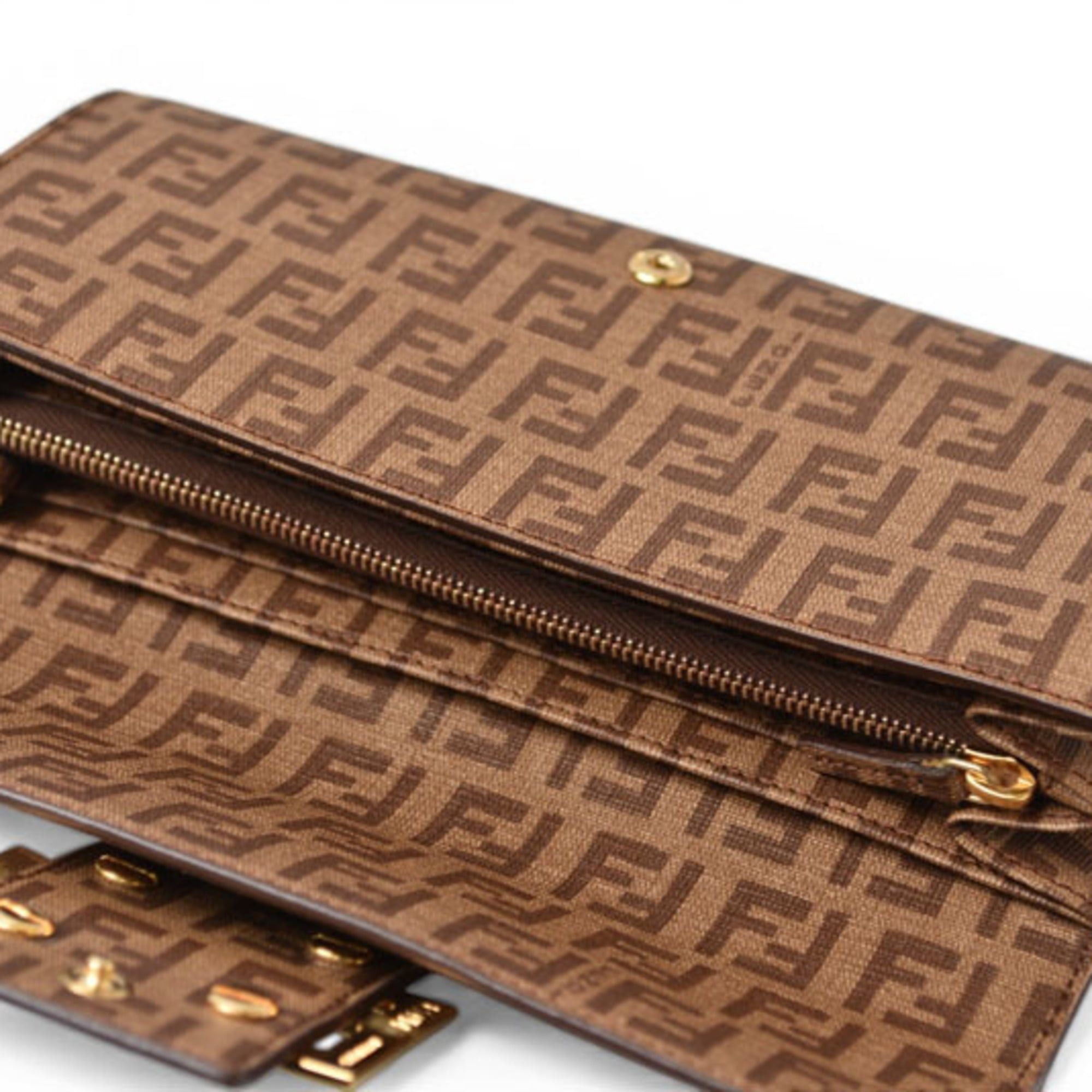 Fendi Fendi Long Wallet 8M0021 YG1 ZUCCA Pattern Beige Brown Size ONE SIZE - 9 Thumbnail