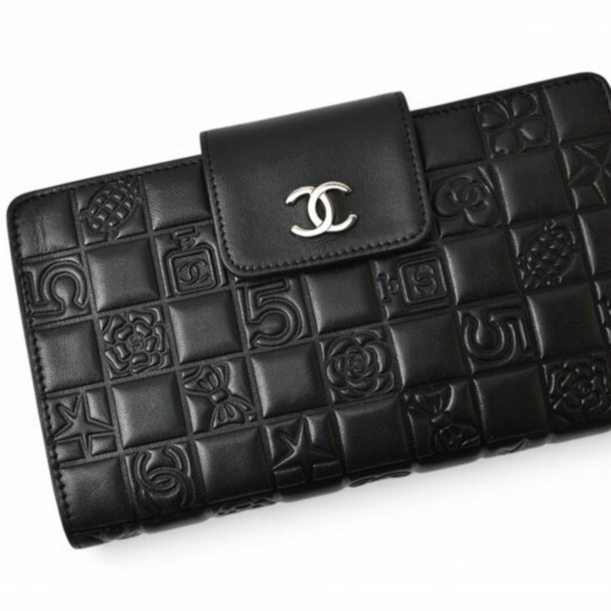 Chanel Chanel Long Wallet Lambskin Icon Black Size ONE SIZE - 3 Thumbnail