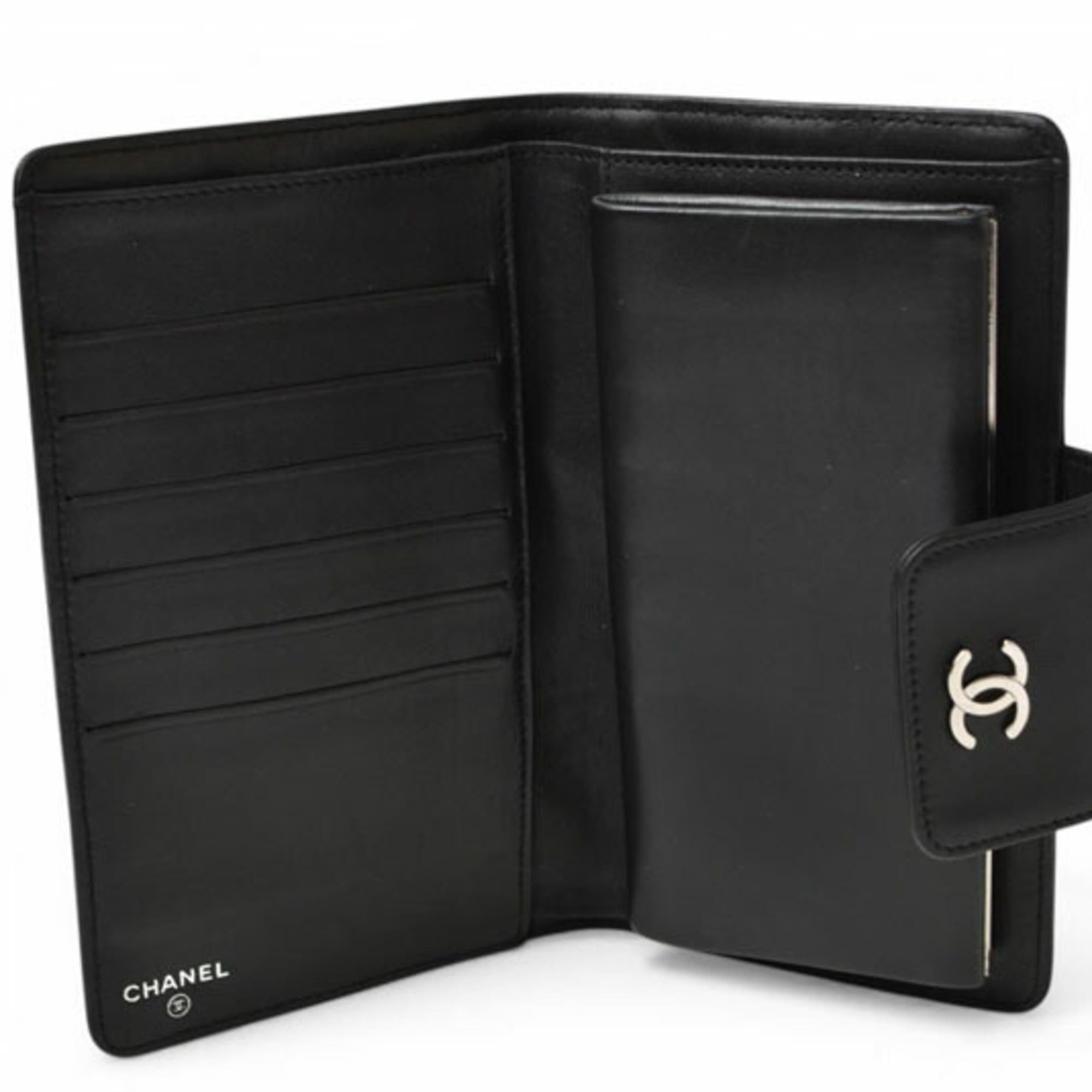 Chanel Chanel Long Wallet Lambskin Icon Black Size ONE SIZE - 6 Thumbnail