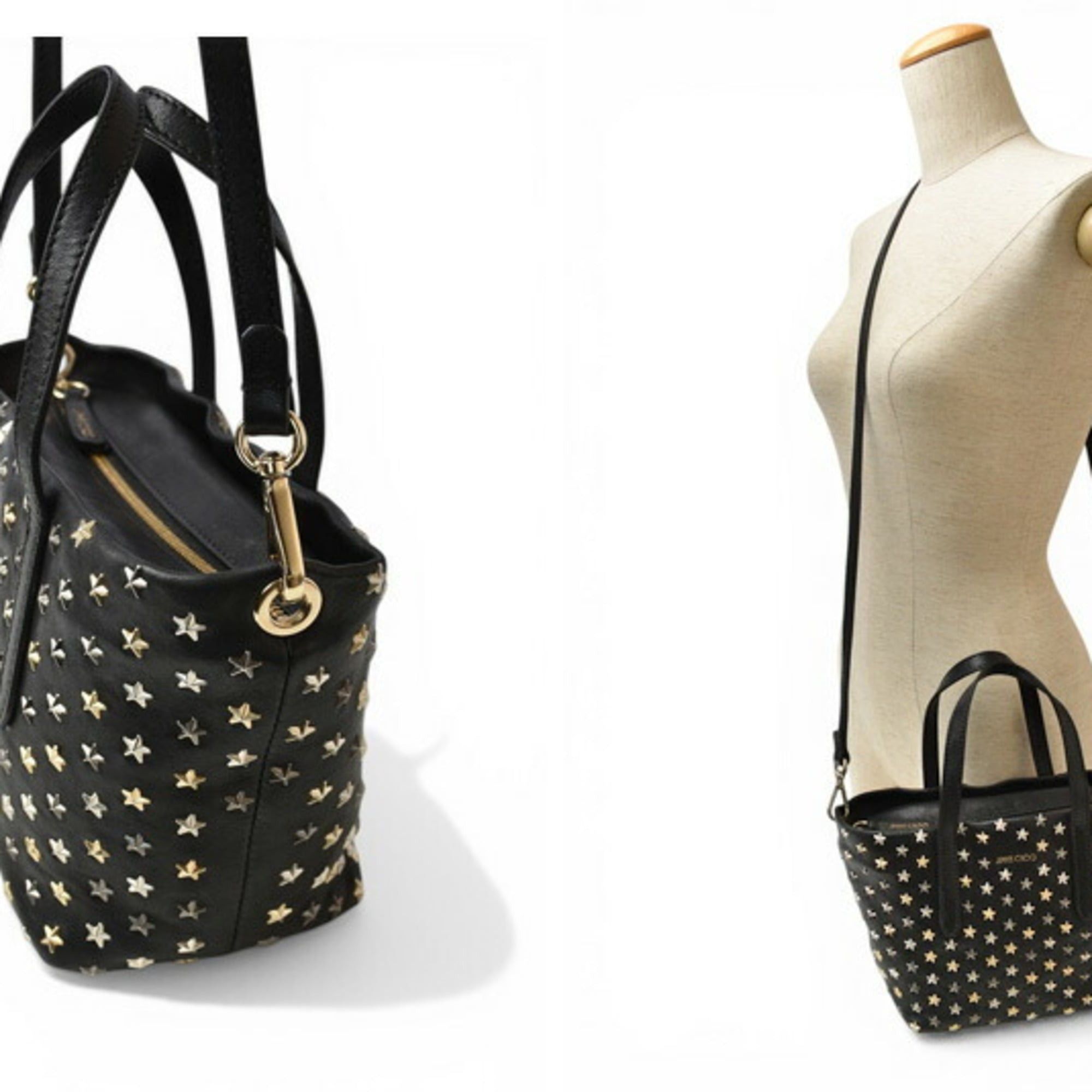 Jimmy Choo Jimmy Choo handbag/shoulder bag, JIMMY CHOO 2-way Mini Sara, leather, star studs, black mix. Size ONE SIZE - 3 Thumbnail