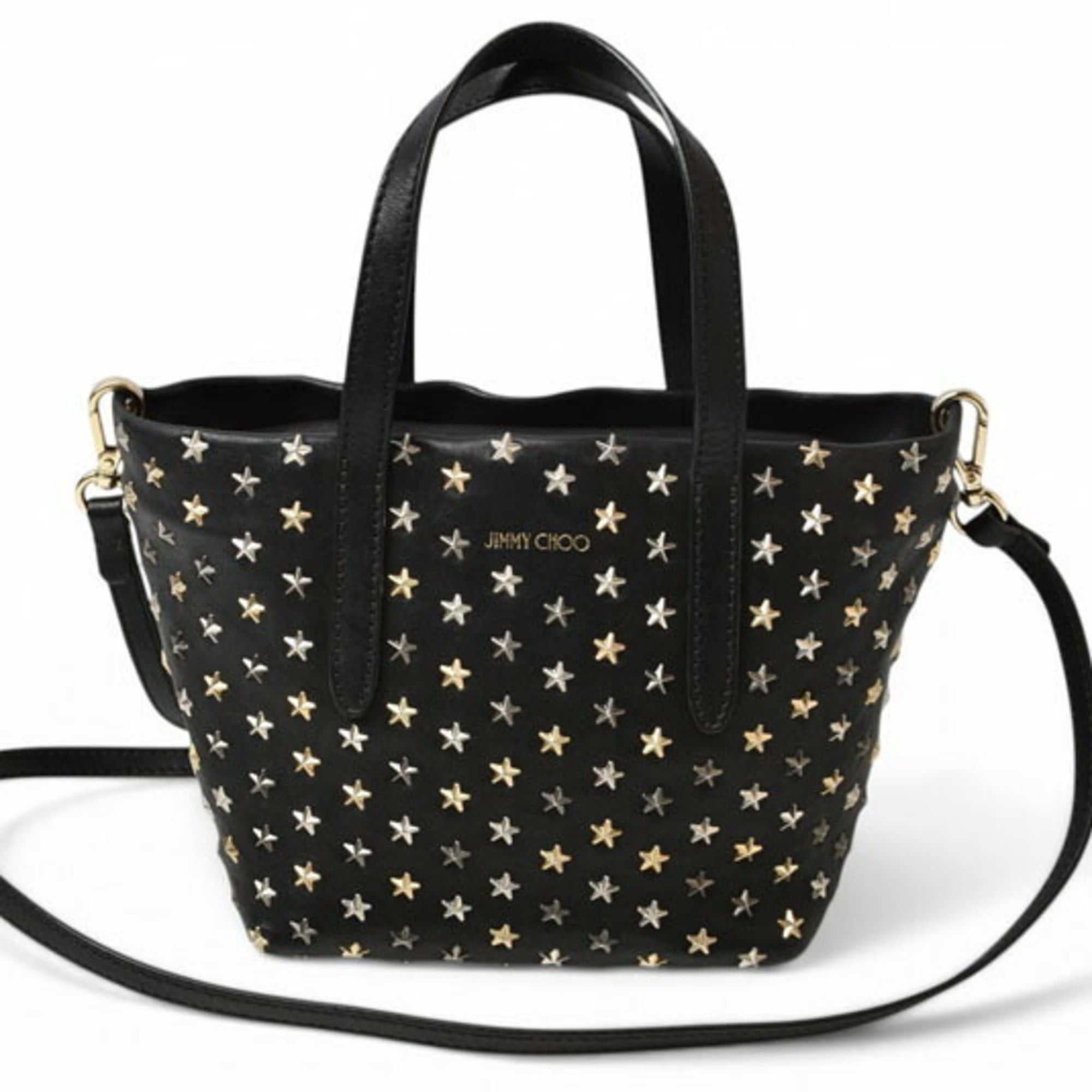Jimmy Choo Jimmy Choo handbag/shoulder bag, JIMMY CHOO 2-way Mini Sara, leather, star studs, black mix. Size ONE SIZE - 7 Thumbnail
