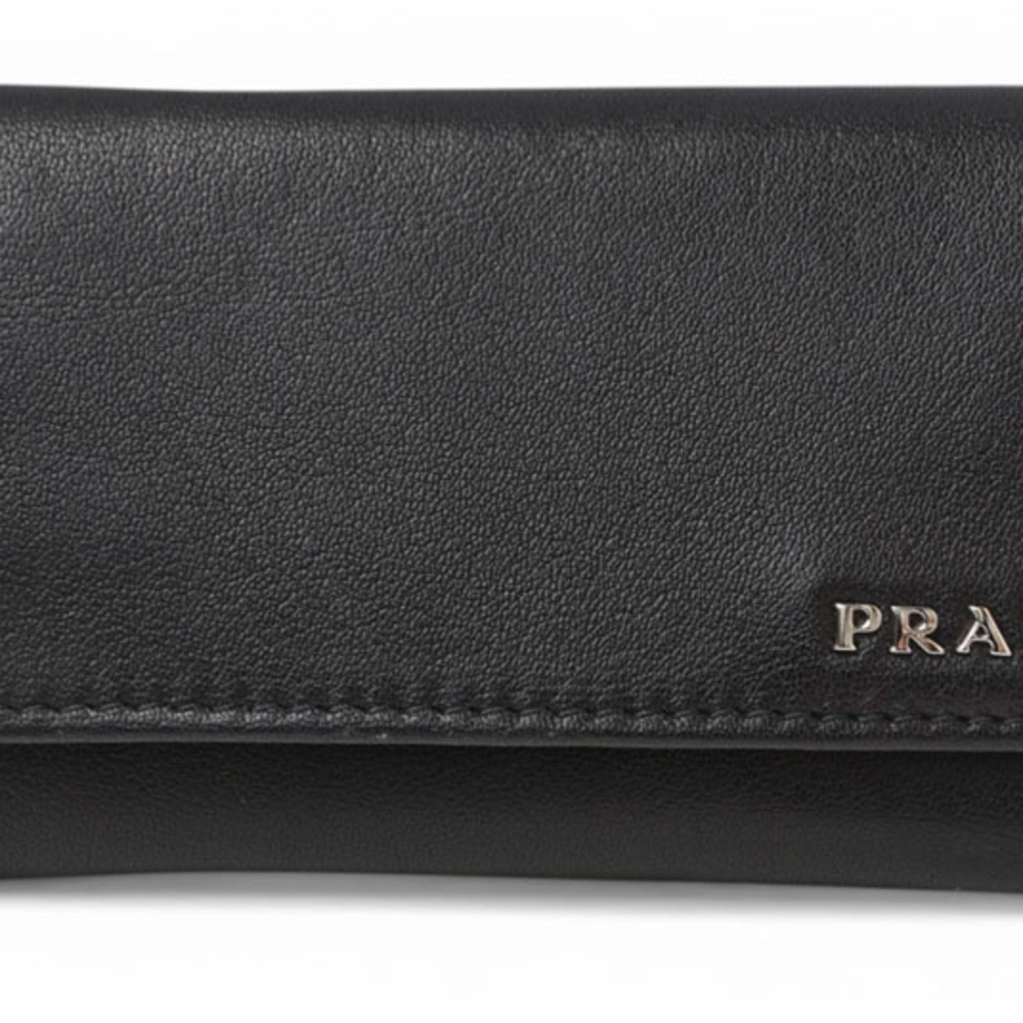 Prada Prada Key Case Holder PRADA 6-ring Leather NERO Black Size ONE SIZE - 3 Thumbnail