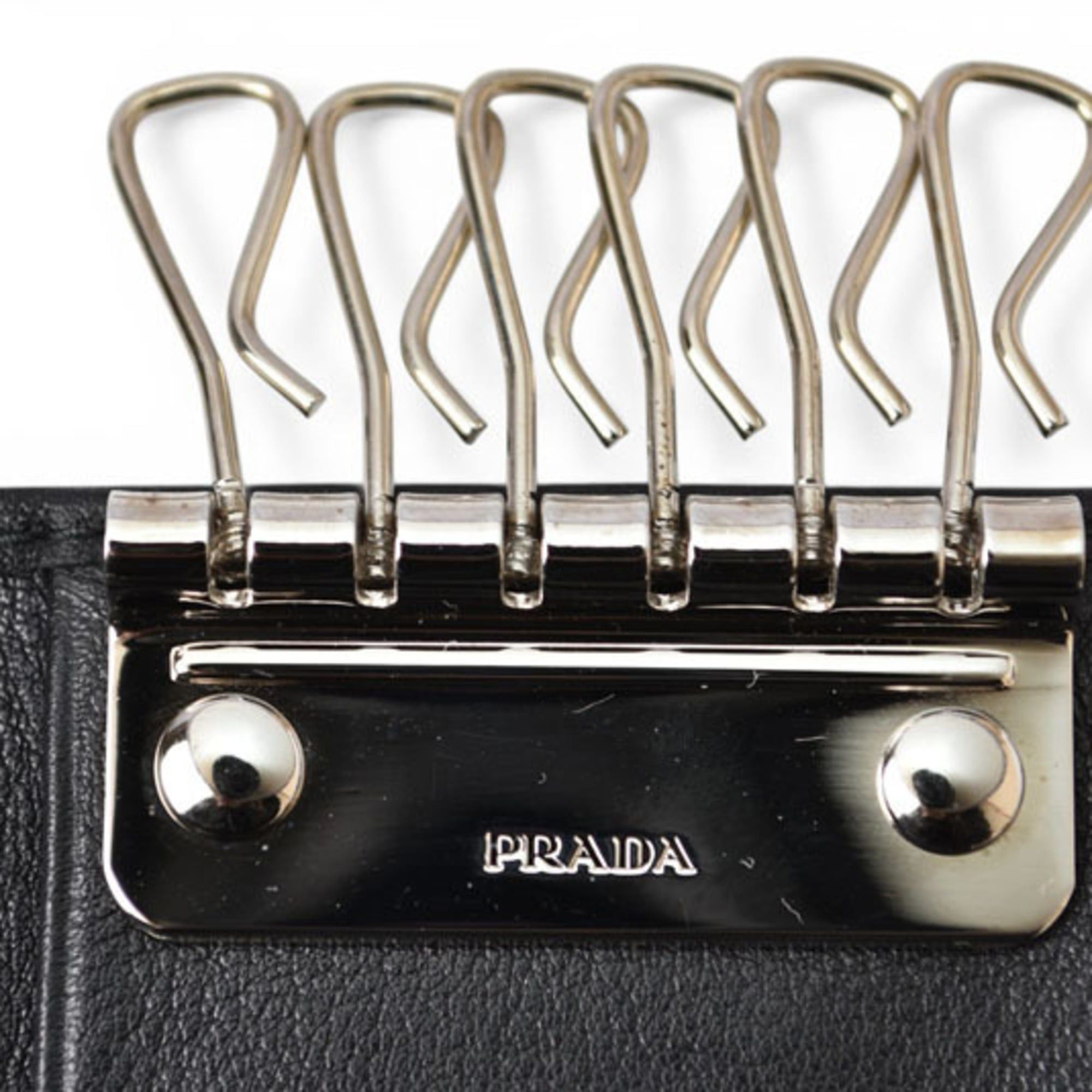 Prada Prada Key Case Holder PRADA 6-ring Leather NERO Black Size ONE SIZE - 5 Thumbnail