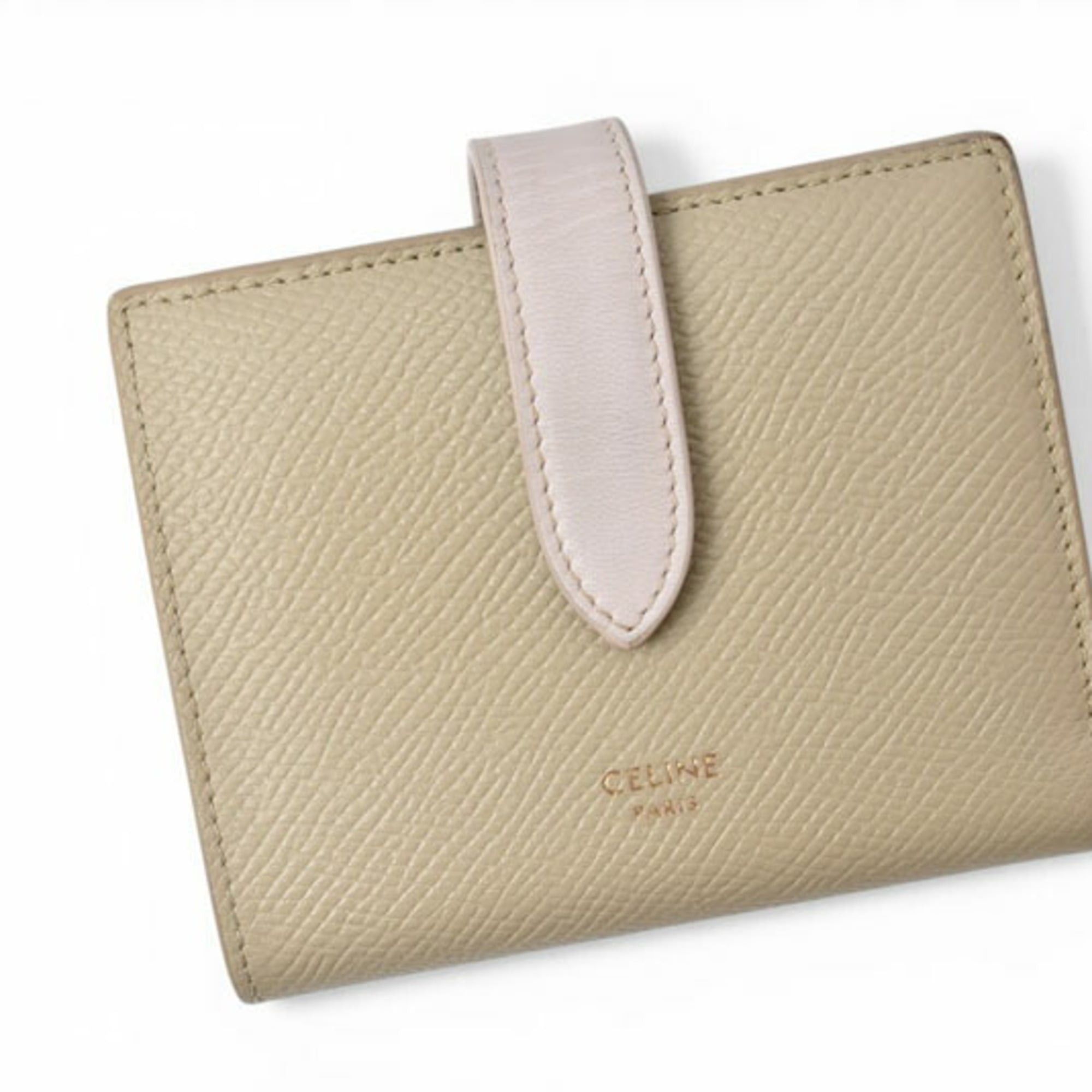 Celine Celine Bi-fold Mini Wallet with Strap - Two-tone Terracotta and Light Pink Size ONE SIZE - 3 Thumbnail