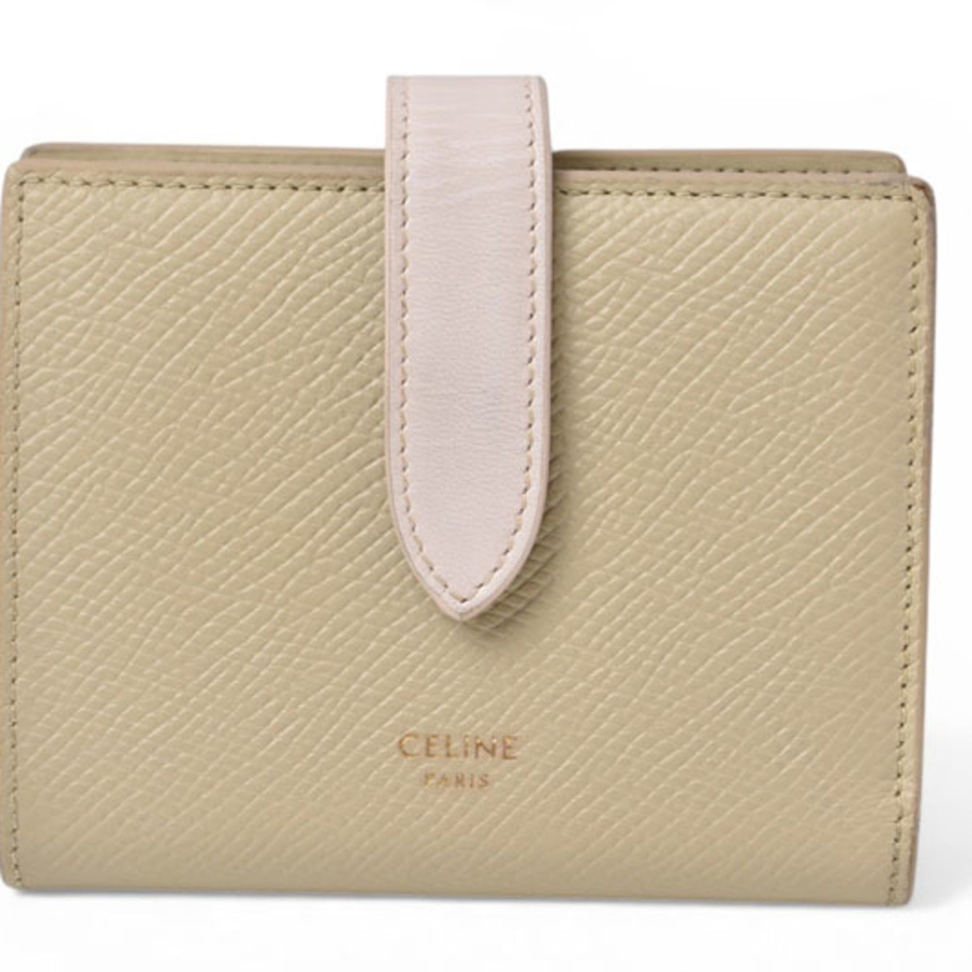 Celine Celine Bi-fold Mini Wallet with Strap - Two-tone Terracotta and Light Pink Size ONE SIZE - 2 Thumbnail