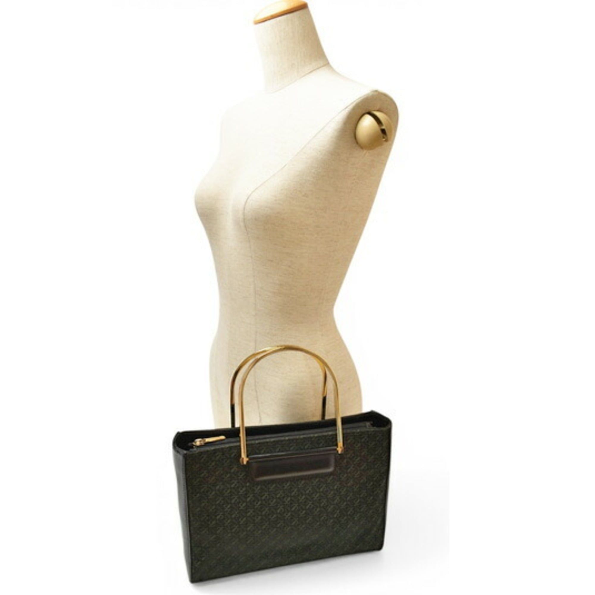 Loewe Loewe handbag, LOEWE bag, Anagram design, metal handle, green and black. Size ONE SIZE - 14 Thumbnail