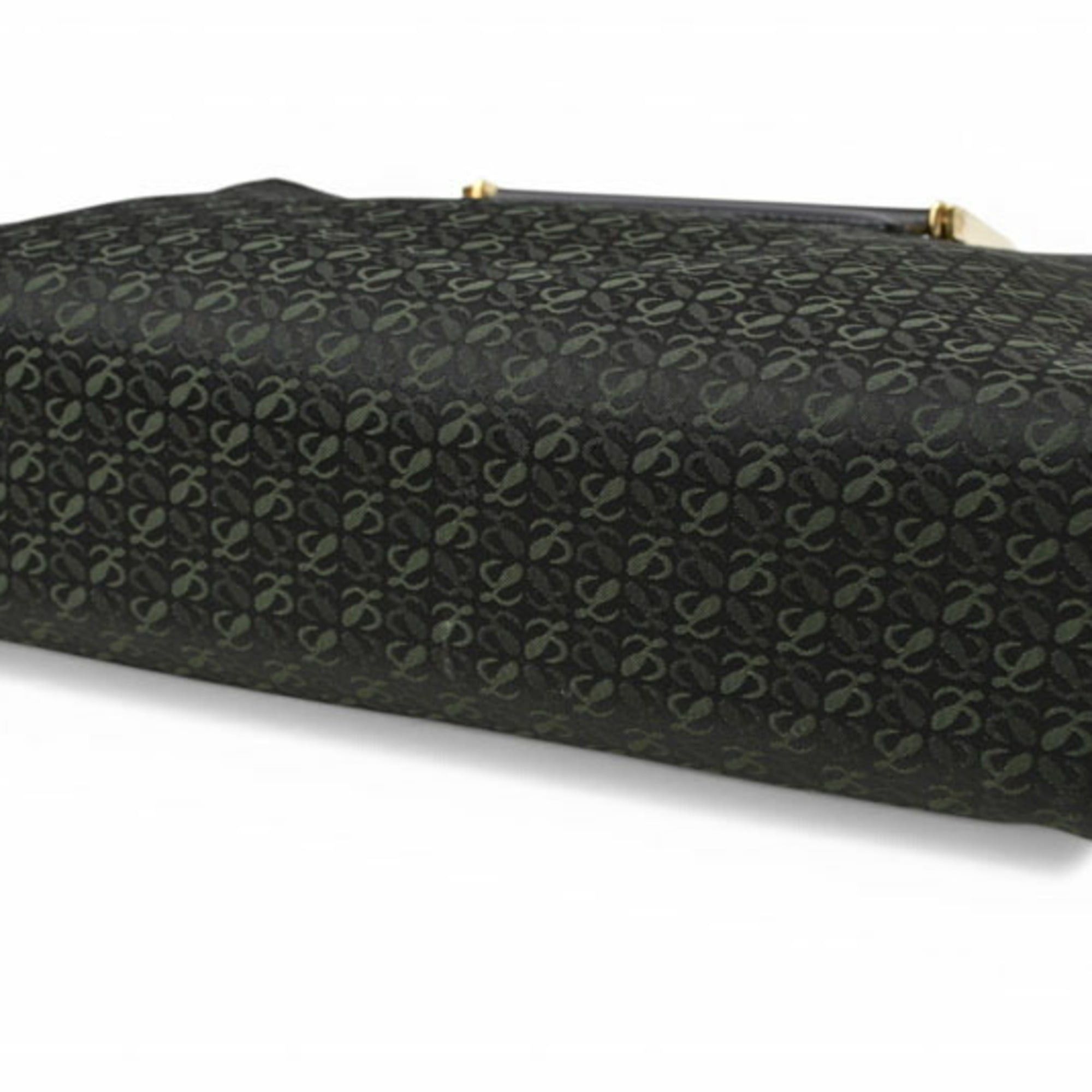 Loewe Loewe handbag, LOEWE bag, Anagram design, metal handle, green and black. Size ONE SIZE - 7 Thumbnail