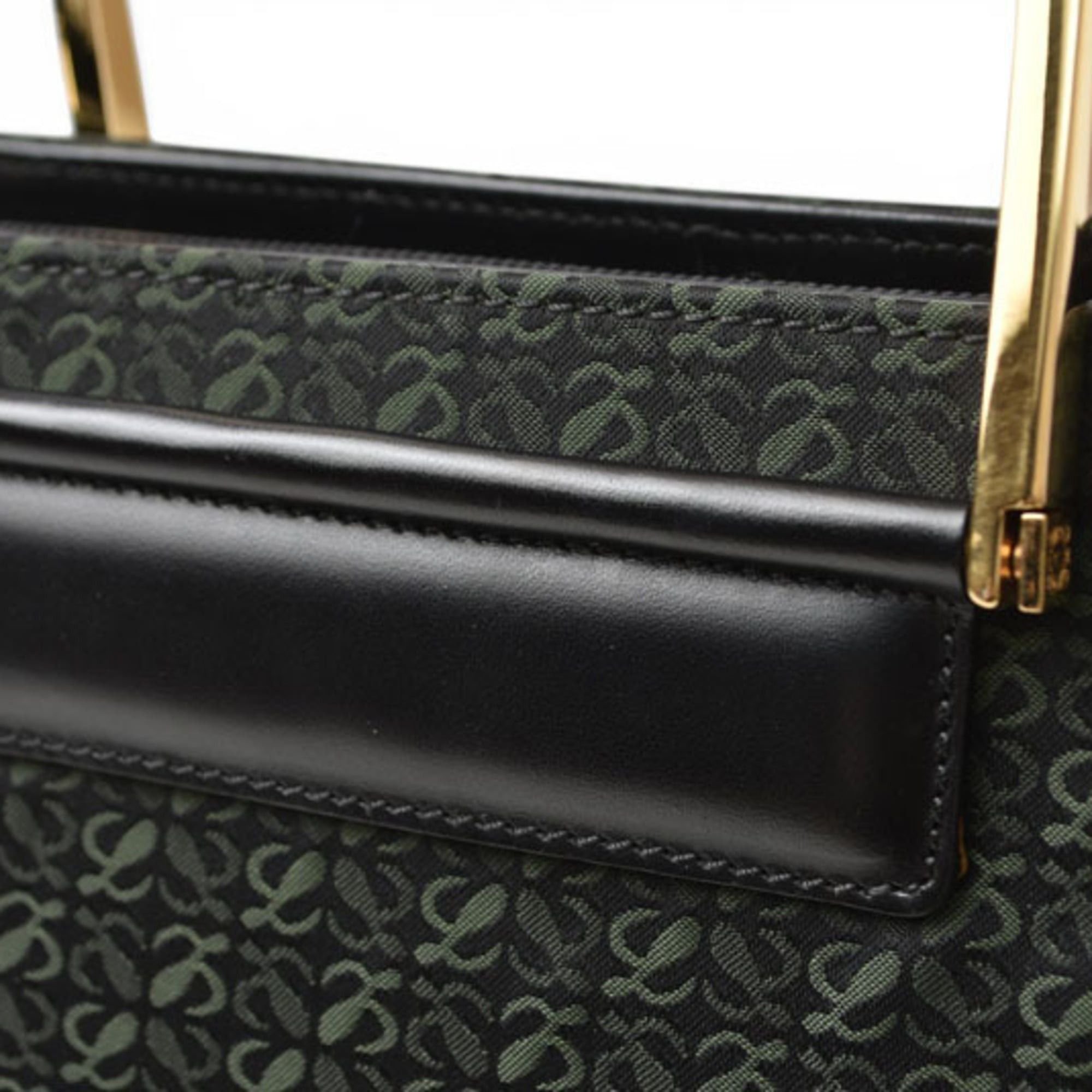 Loewe Loewe handbag, LOEWE bag, Anagram design, metal handle, green and black. Size ONE SIZE - 6 Thumbnail