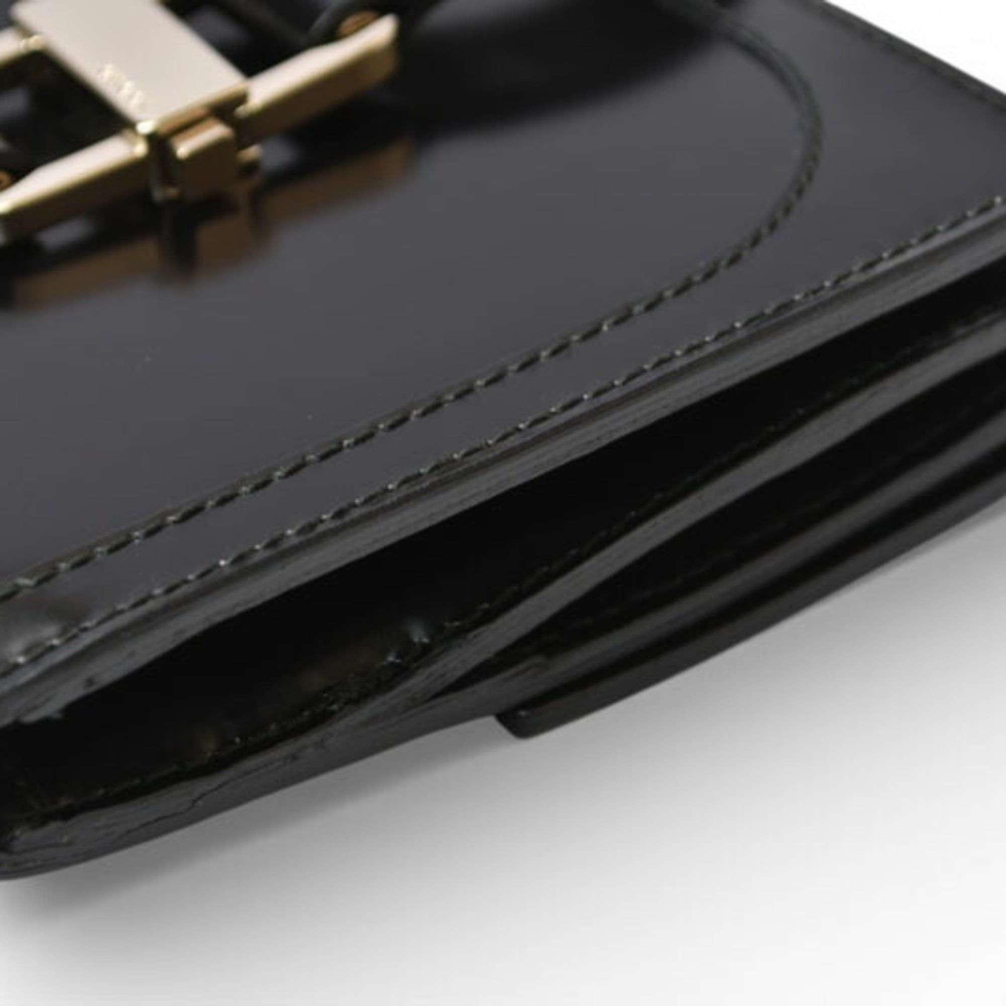 Gucci Gucci, unused, folding wallet, 035.3731, enamel, black. Size ONE SIZE - 6 Thumbnail