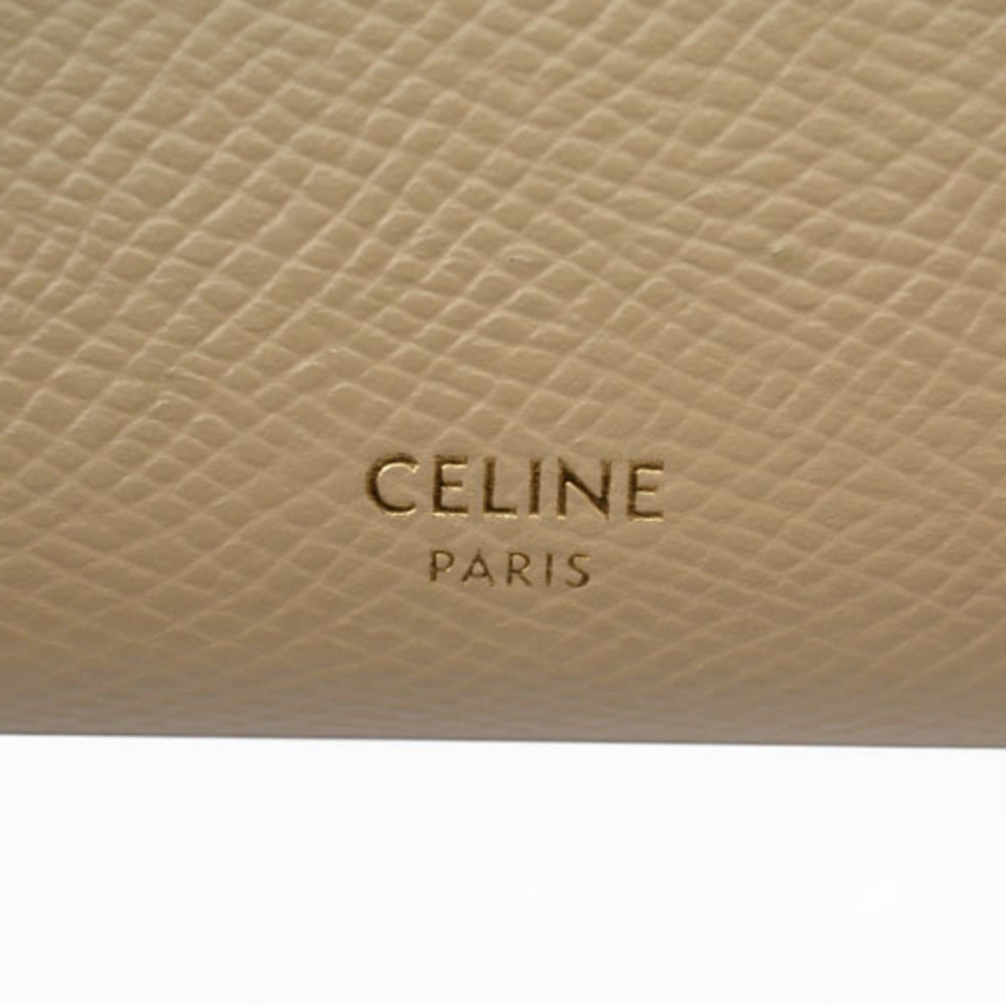Celine Celine Mini Wallet, CELINE Women's Tri-fold Beige, SMALL TRIFOLD WALLET 10B57 Size ONE SIZE - 12 Thumbnail