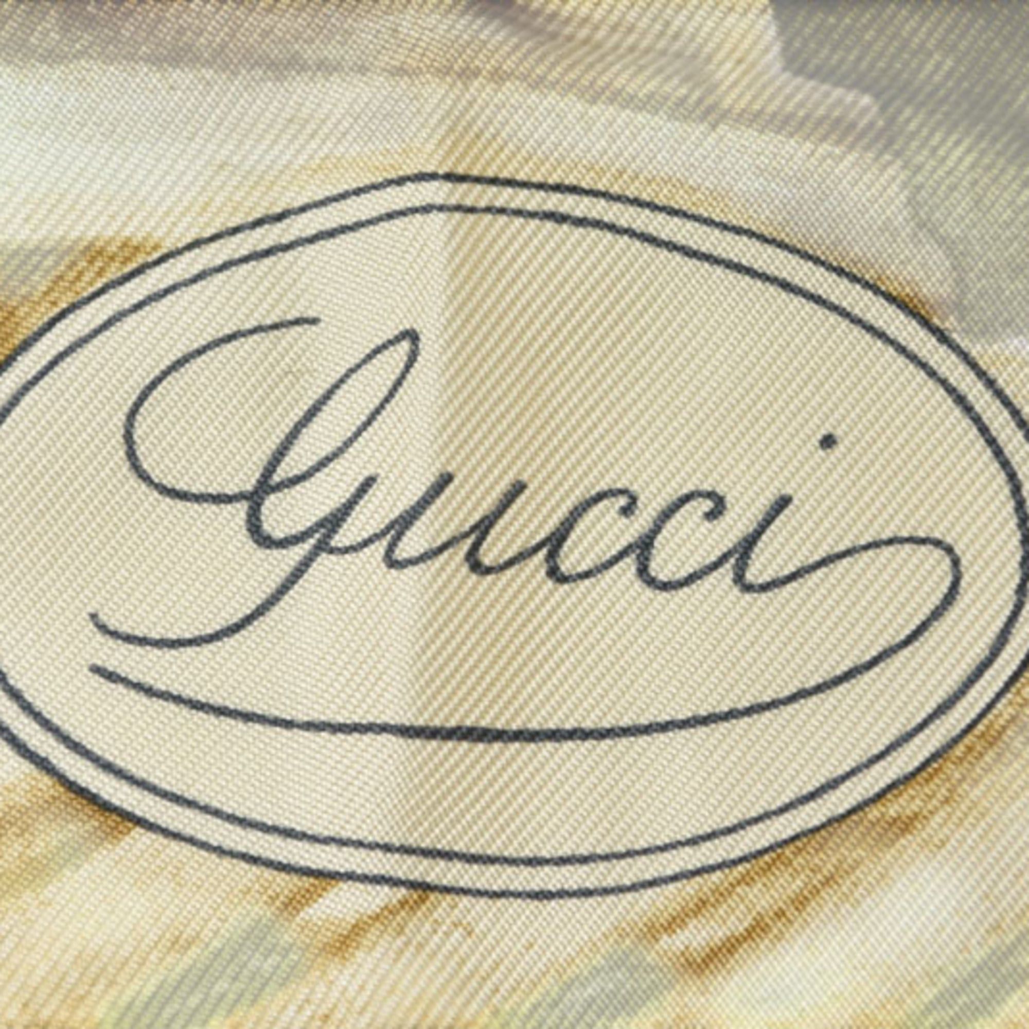 Gucci Gucci scarf, muffler, large size, fruit pattern, beige multi-color. Size ONE SIZE - 7 Thumbnail