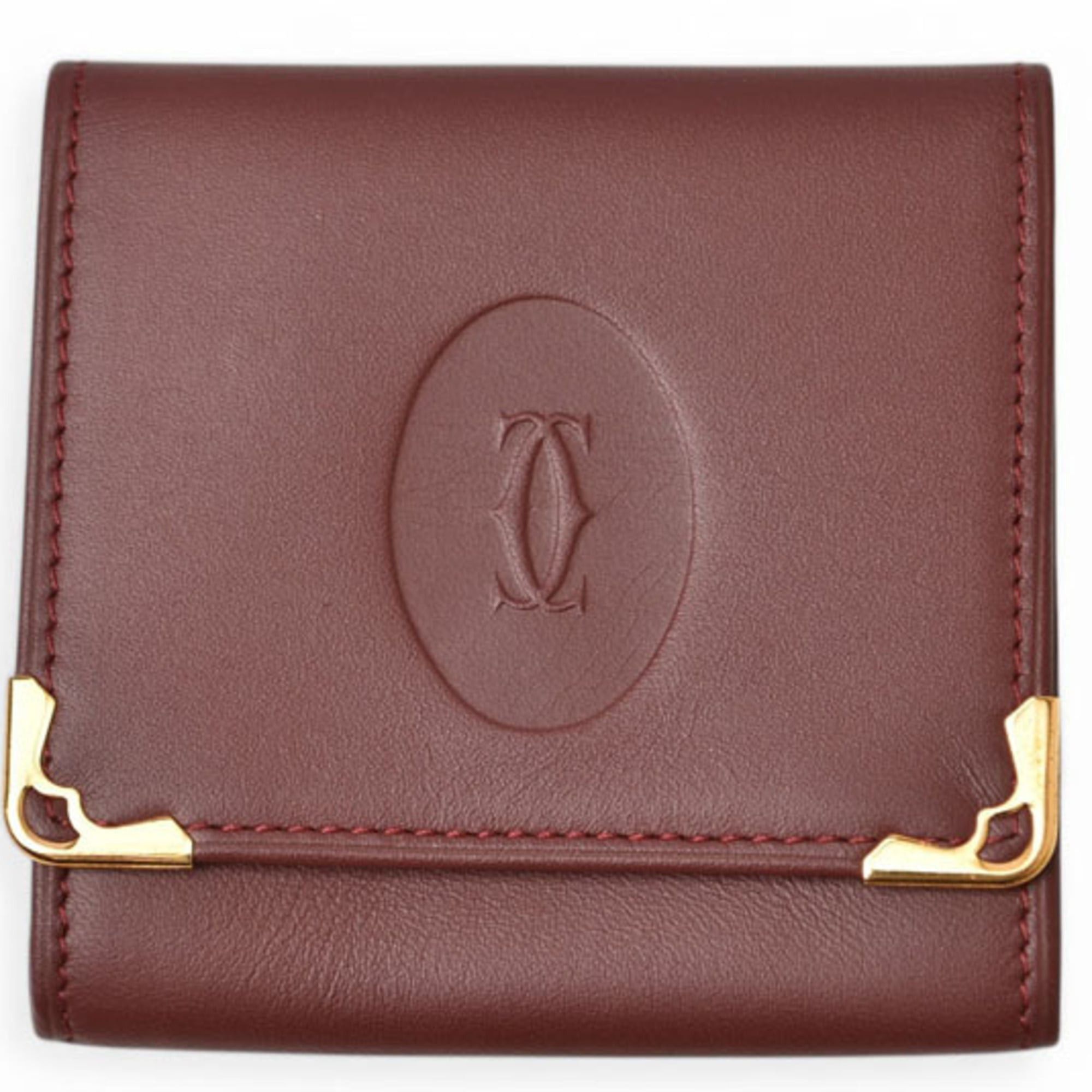 Cartier Cartier coin case, square purse, Must de Cartier, Bordeaux. Size ONE SIZE - 2 Thumbnail
