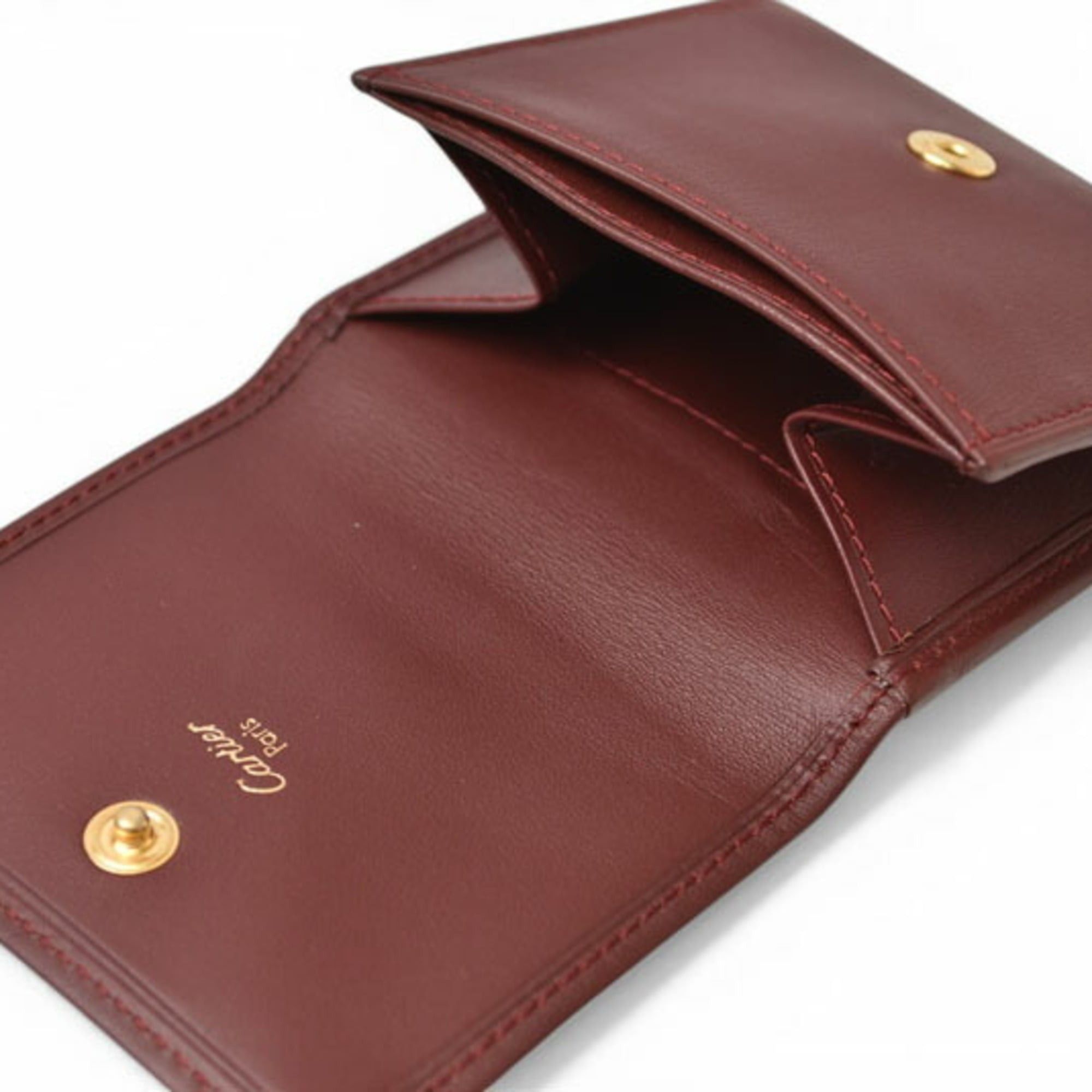 Cartier Cartier coin case, square purse, Must de Cartier, Bordeaux. Size ONE SIZE - 6 Thumbnail
