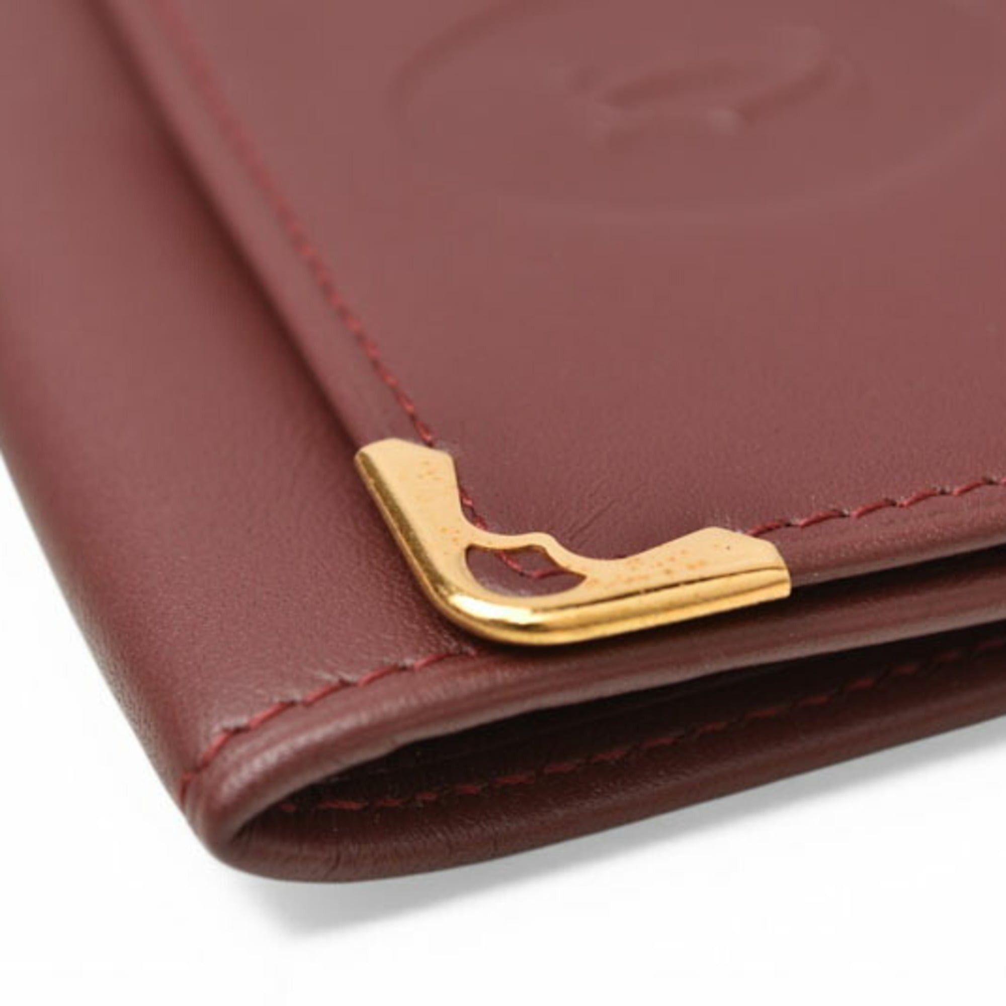 Cartier Cartier coin case, square purse, Must de Cartier, Bordeaux. Size ONE SIZE - 5 Thumbnail