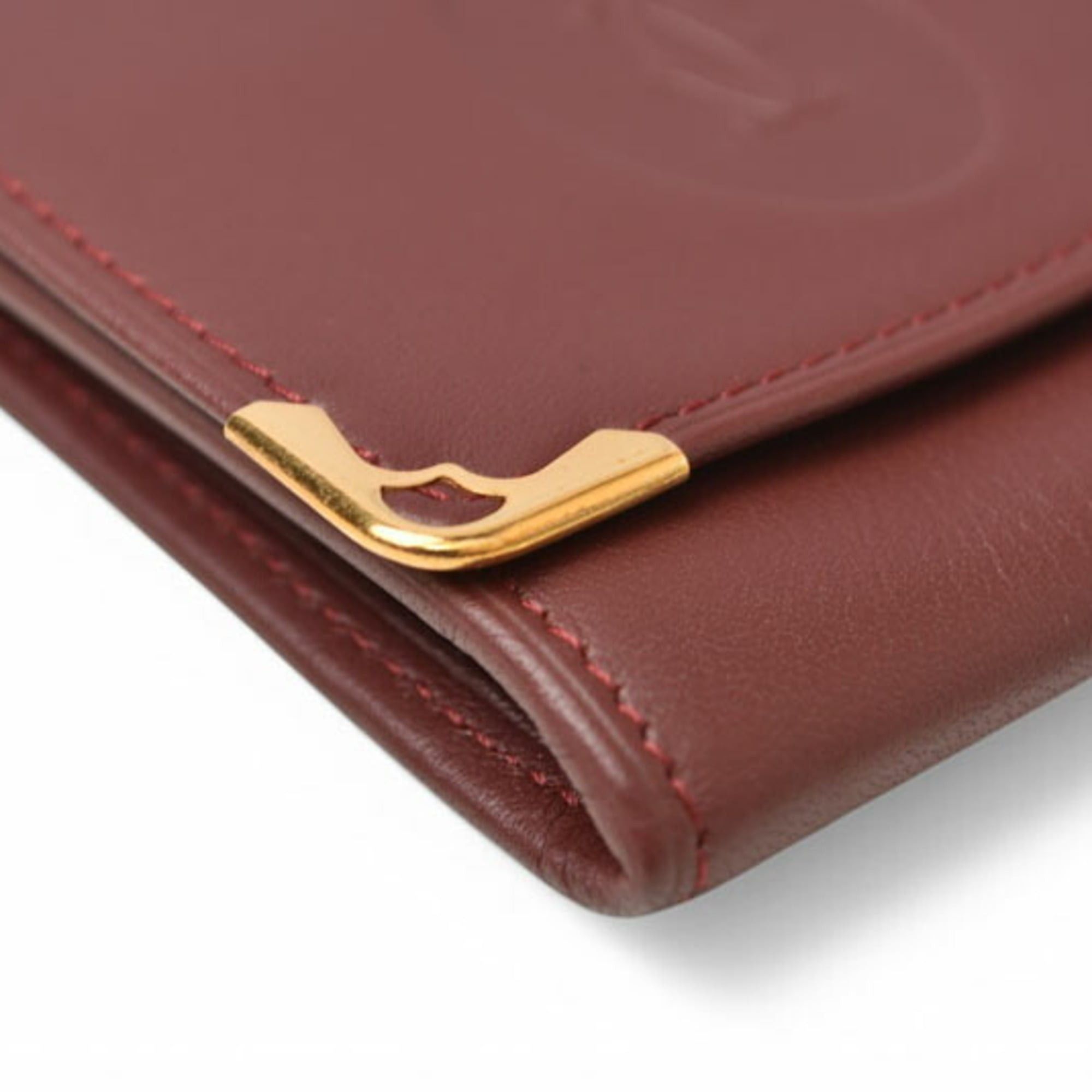 Cartier Cartier coin case, square purse, Must de Cartier, Bordeaux. Size ONE SIZE - 4 Thumbnail