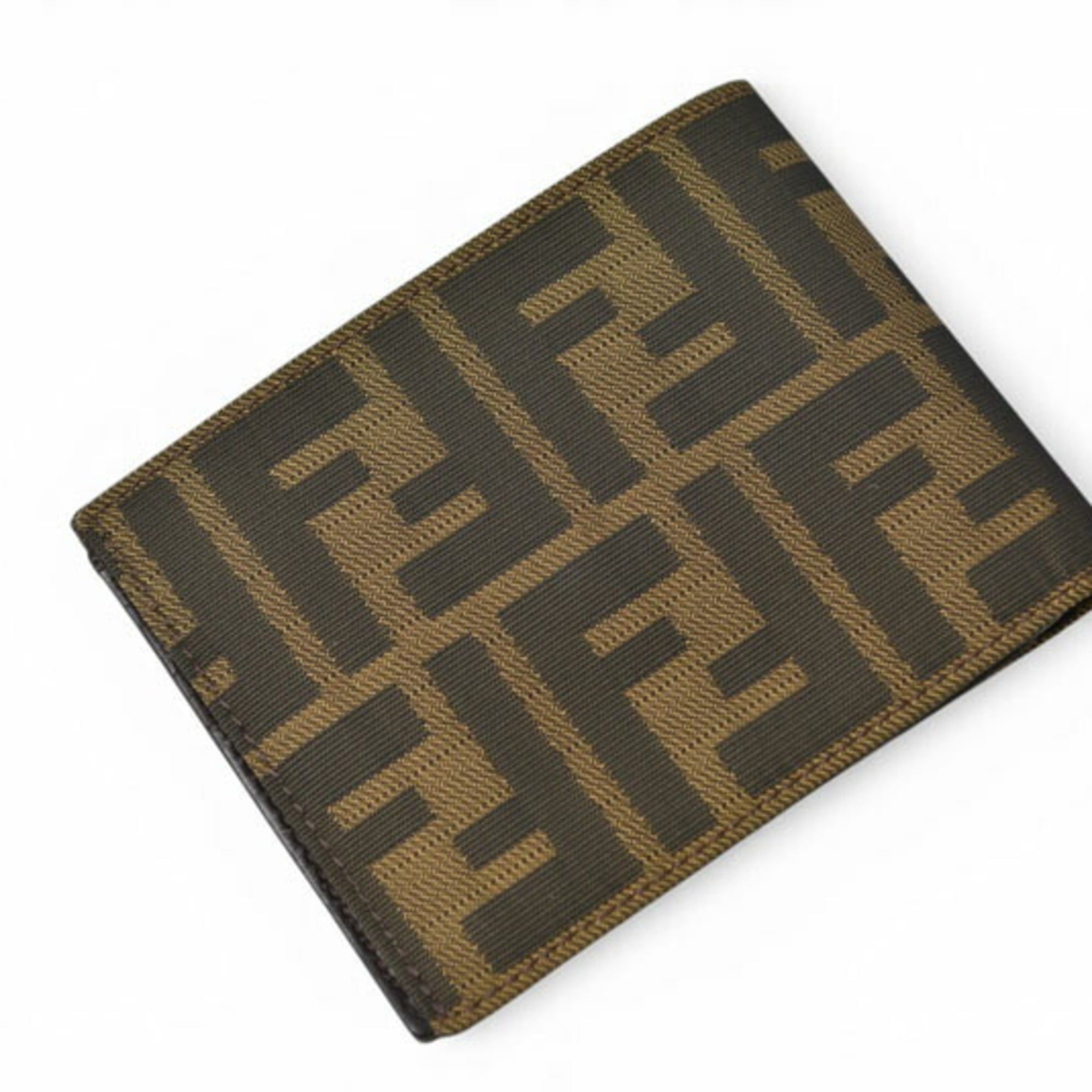 Fendi Fendi men's bi-fold wallet, ZUCCA pattern, brown. Size ONE SIZE - 4 Thumbnail