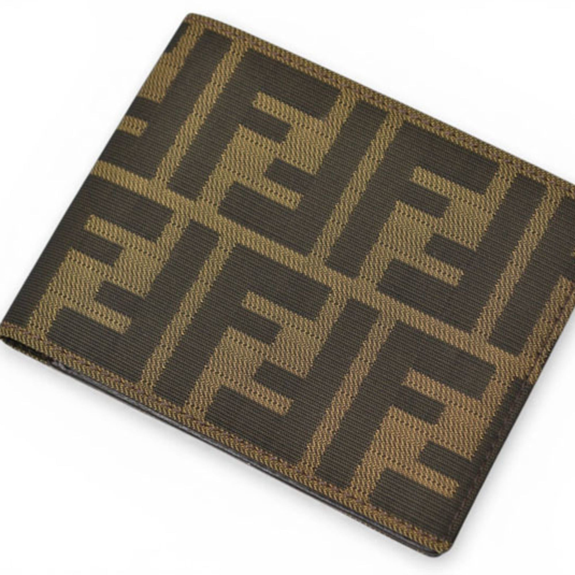 Fendi Fendi men's bi-fold wallet, ZUCCA pattern, brown. Size ONE SIZE - 3 Thumbnail