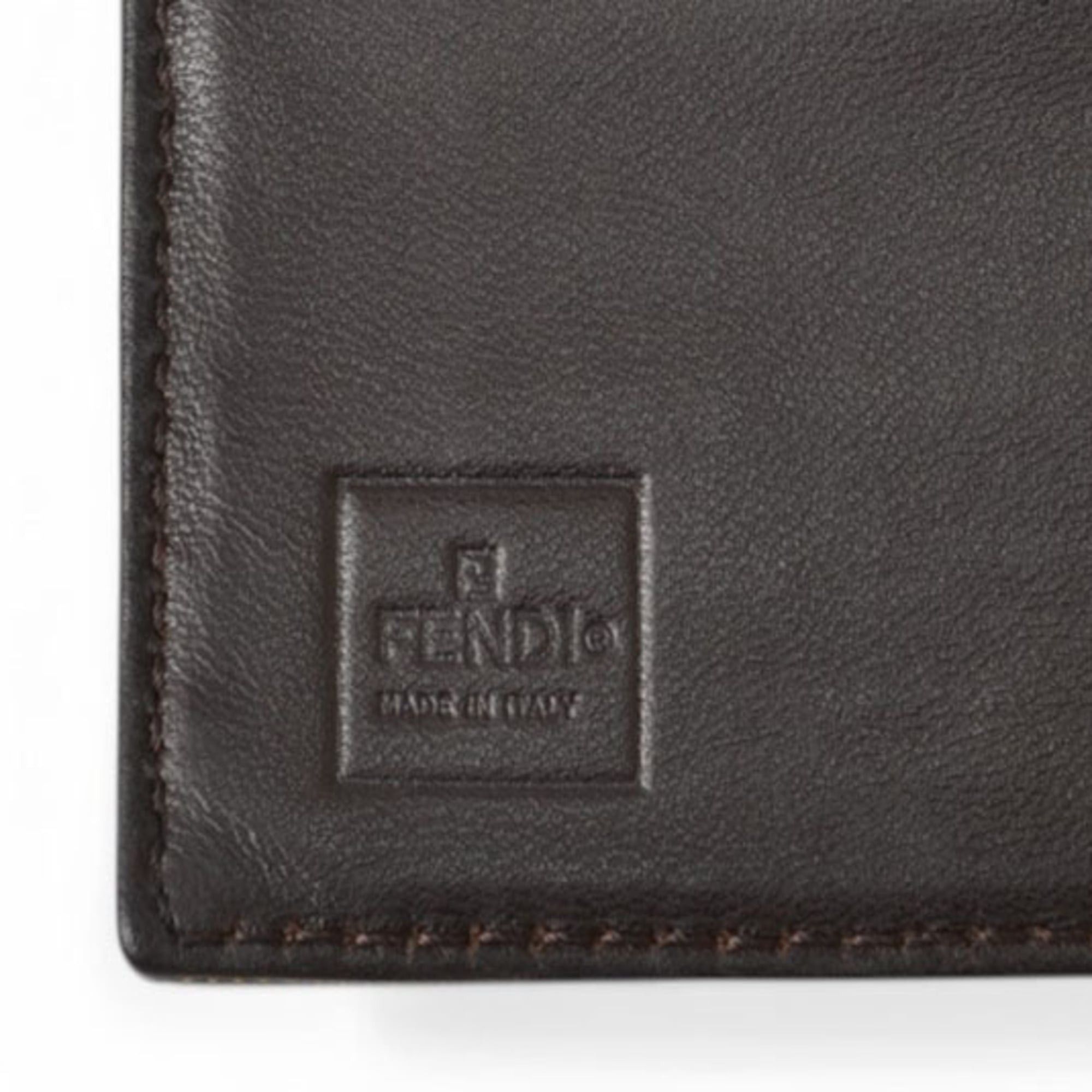 Fendi Fendi men's bi-fold wallet, ZUCCA pattern, brown. Size ONE SIZE - 6 Thumbnail