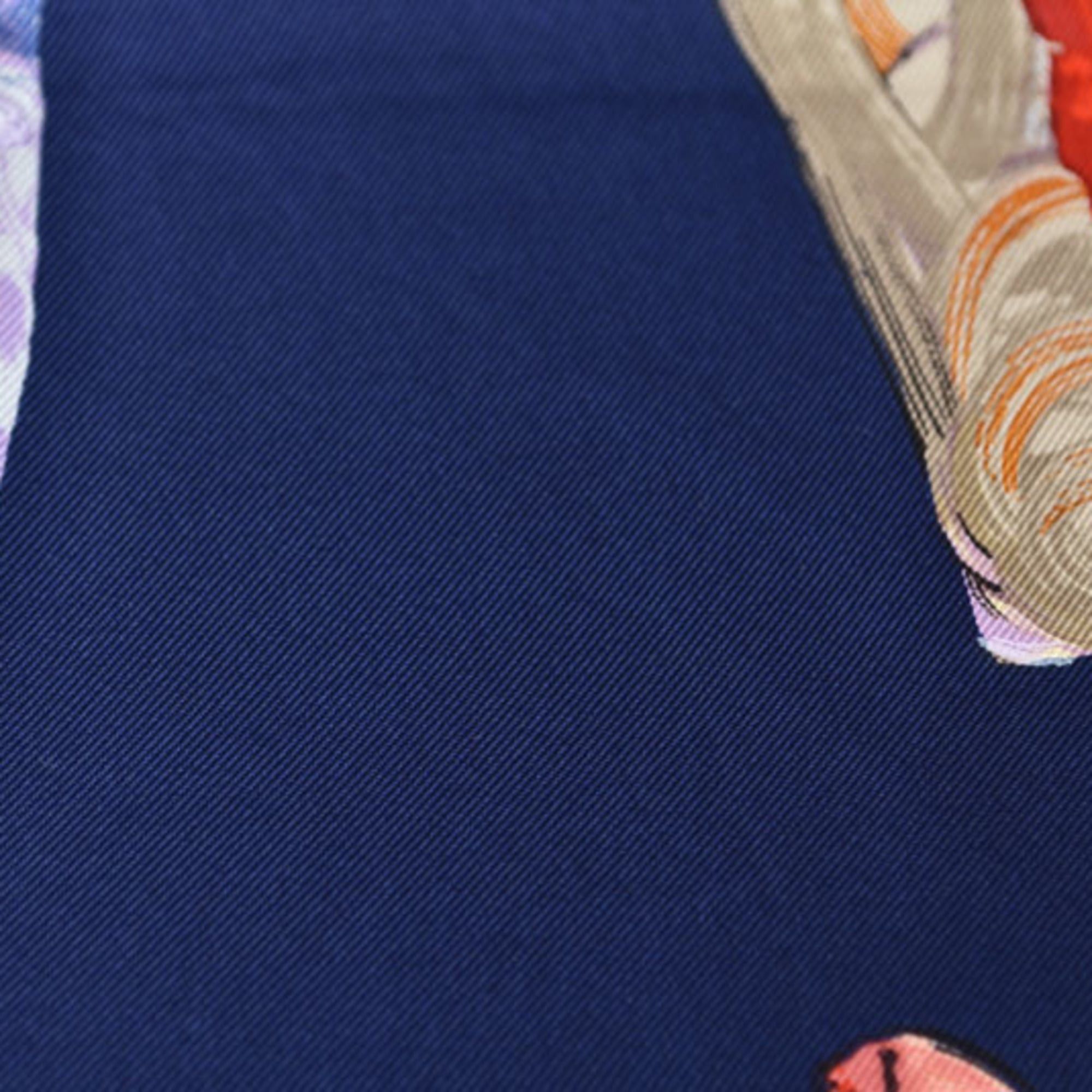 Gucci Gucci scarf, muffler, large flower motif, navy multi-color Size ONE SIZE - 7 Thumbnail