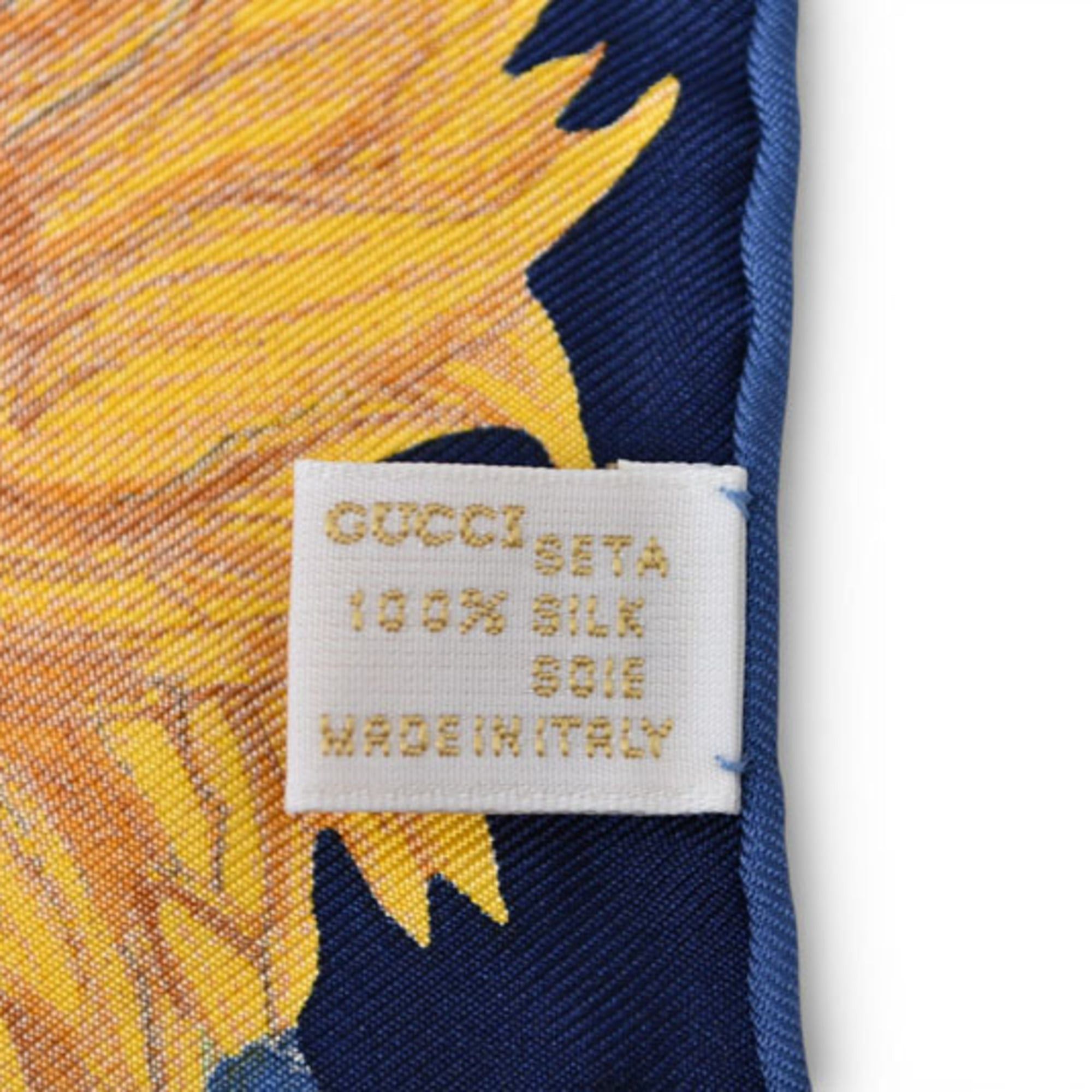 Gucci Gucci scarf, muffler, large flower motif, navy multi-color Size ONE SIZE - 10 Thumbnail