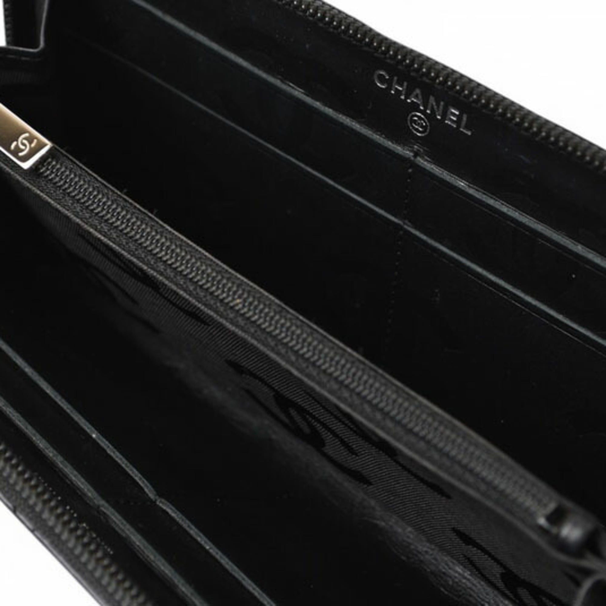 Chanel Chanel Cambon Line Round Zip Long Wallet, Black, A50078 Size ONE SIZE - 7 Thumbnail