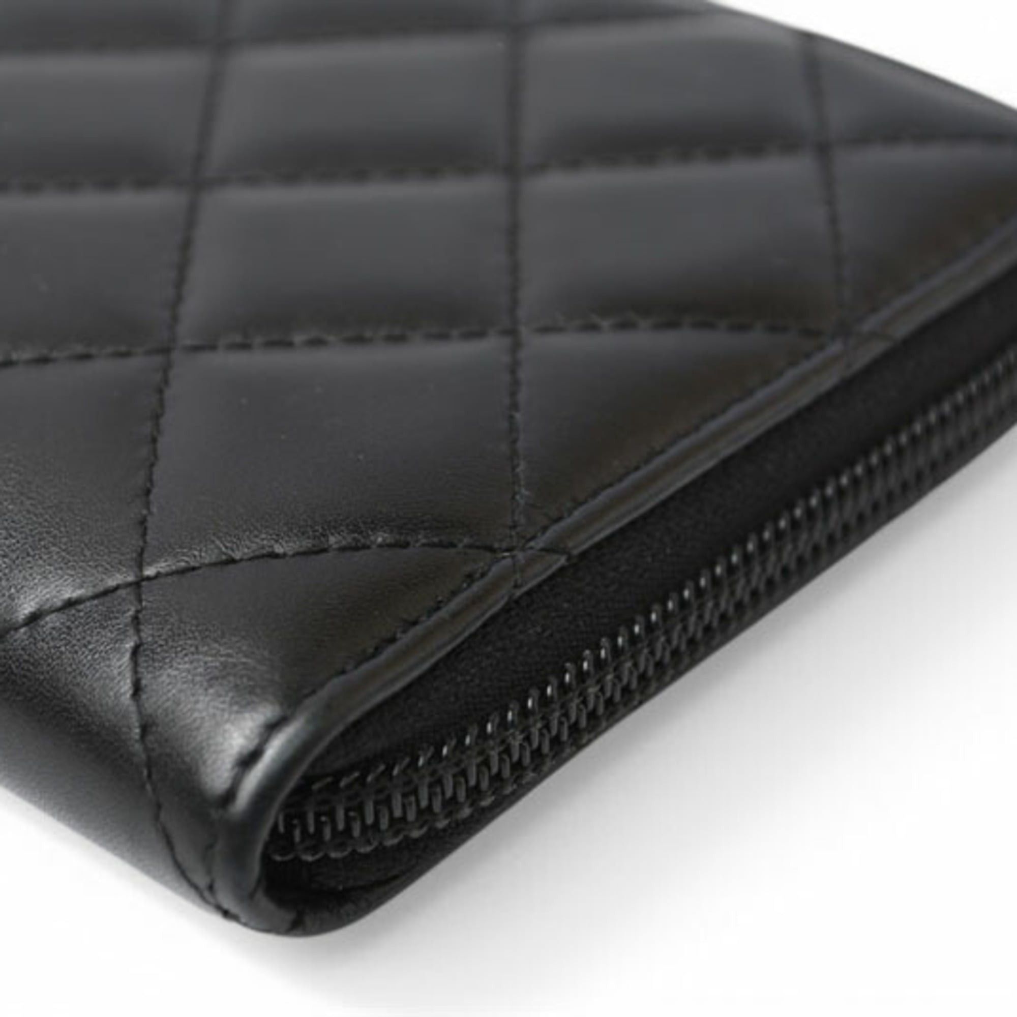Chanel Chanel Cambon Line Round Zip Long Wallet, Black, A50078 Size ONE SIZE - 6 Thumbnail