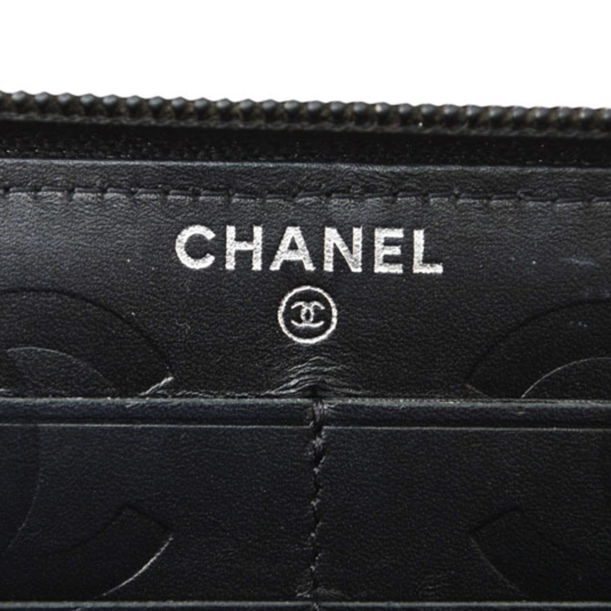 Chanel Chanel Cambon Line Round Zip Long Wallet, Black, A50078 Size ONE SIZE - 9 Thumbnail