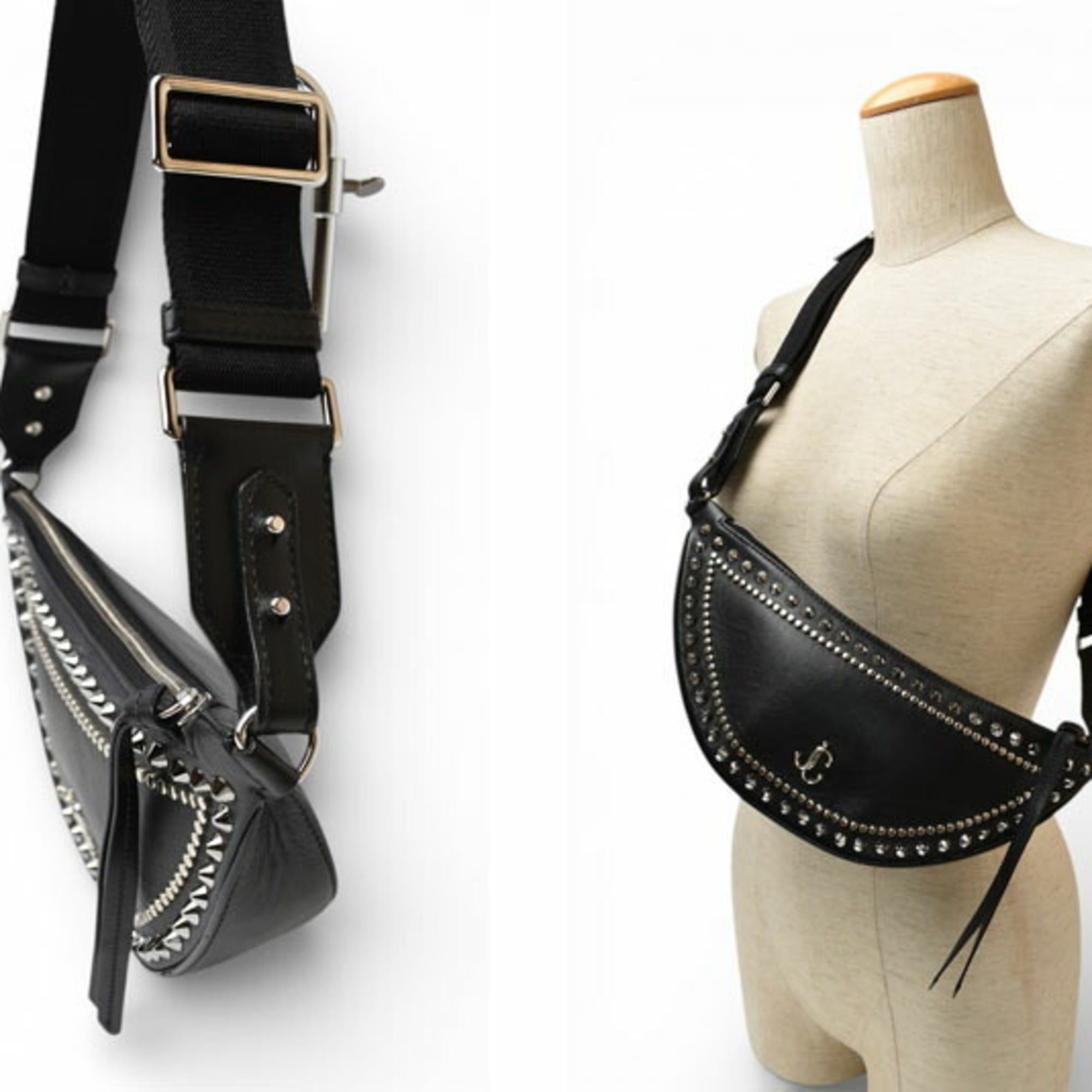 Jimmy Choo Jimmy Choo body bag, JIMMY CHOO Varenne JC studs, black. Size ONE SIZE - 3 Thumbnail
