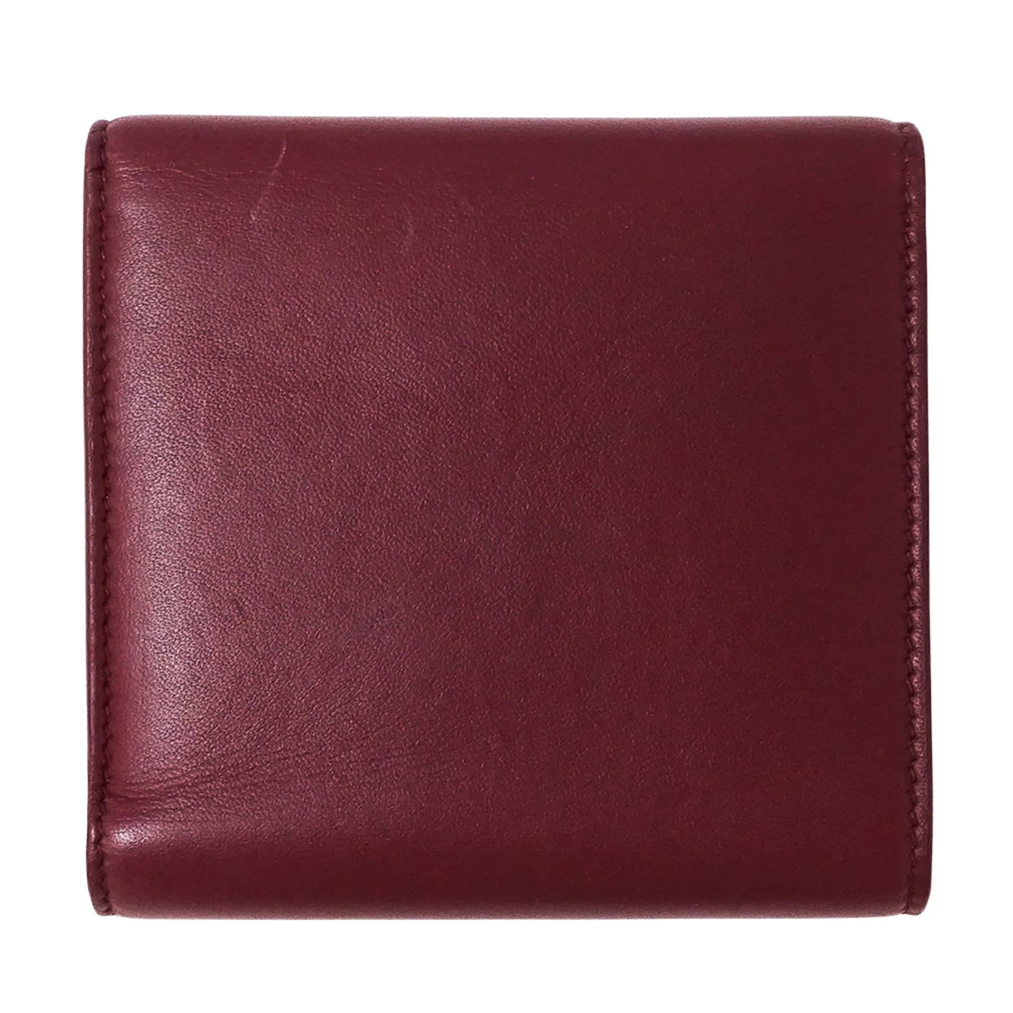 Bottega Veneta Bottega Veneta women's wallet, brand name, bi-fold leather, burgundy red, wine mini wallet. Size ONE SIZE - 2 Thumbnail