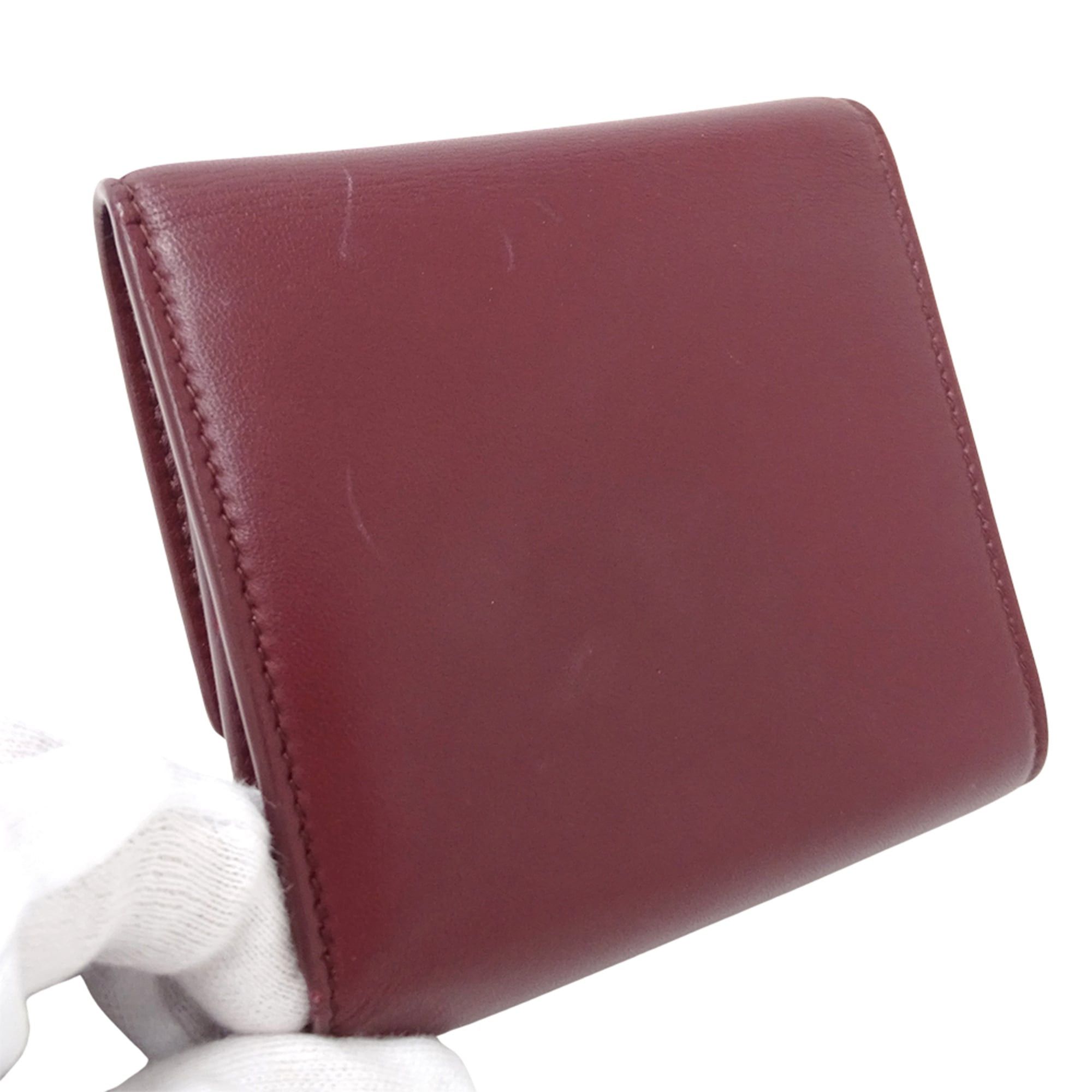 Bottega Veneta Bottega Veneta women's wallet, brand name, bi-fold leather, burgundy red, wine mini wallet. Size ONE SIZE - 11 Thumbnail
