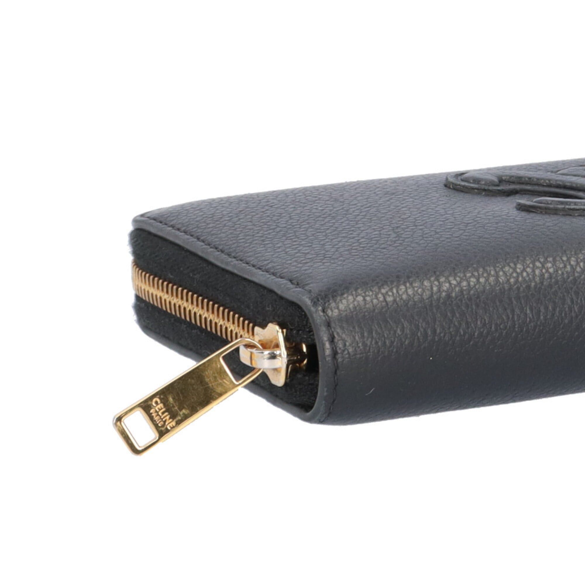 Celine Celine Large Zip Wallet Triomphe Long Leather Men's Women's CELINE Size ONE SIZE - 8 Thumbnail