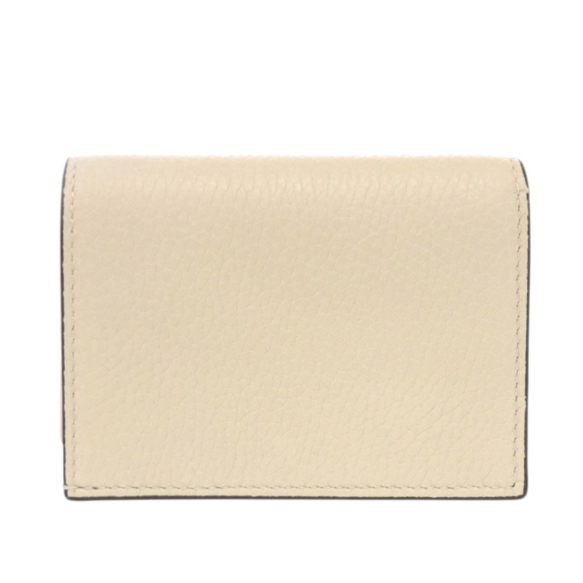 Gucci Gucci Animalier Bee 460185 Leather Ivory Bi-fold Wallet 1709GUCCI Size ONE SIZE - 2 Thumbnail