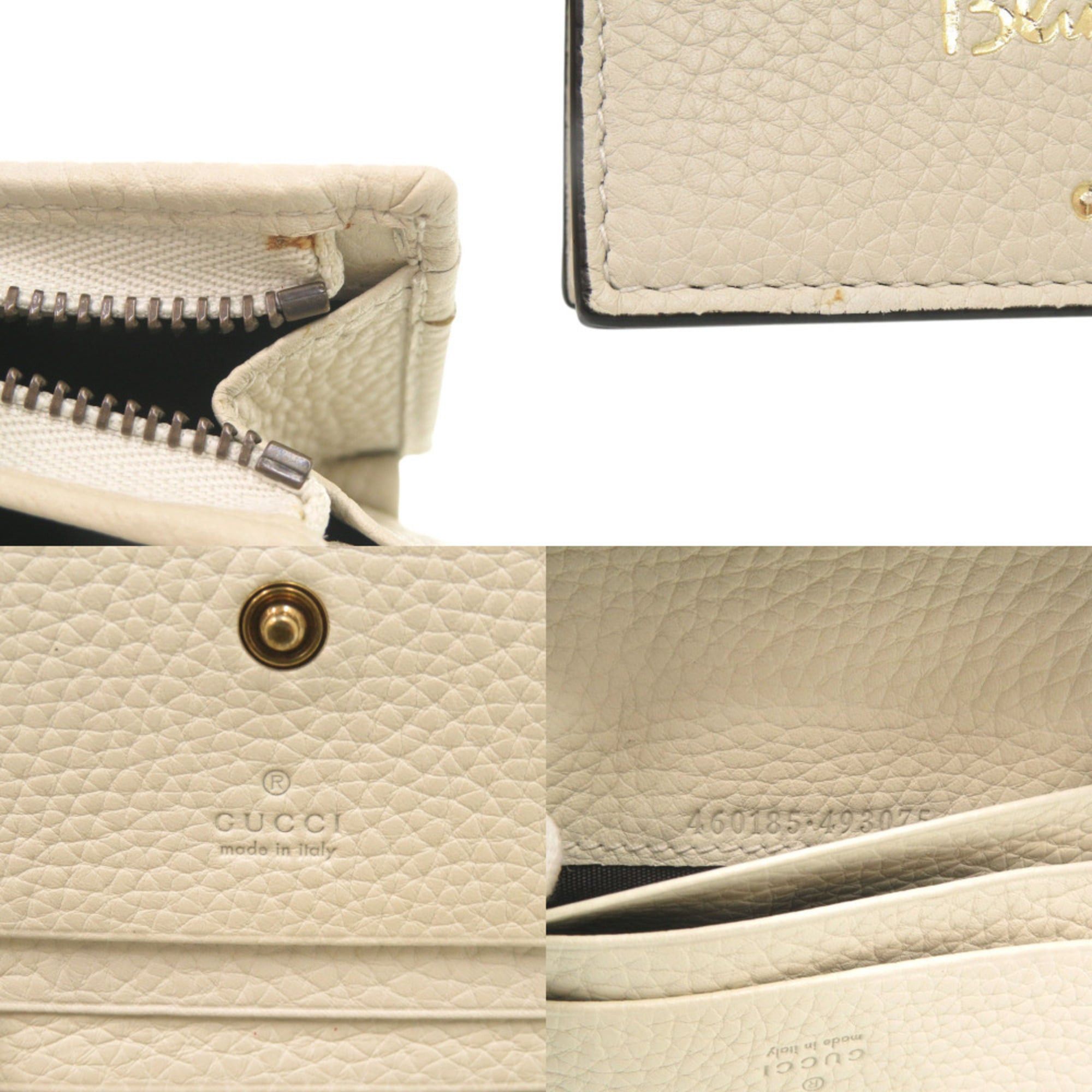 Gucci Gucci Animalier Bee 460185 Leather Ivory Bi-fold Wallet 1709GUCCI Size ONE SIZE - 8 Thumbnail