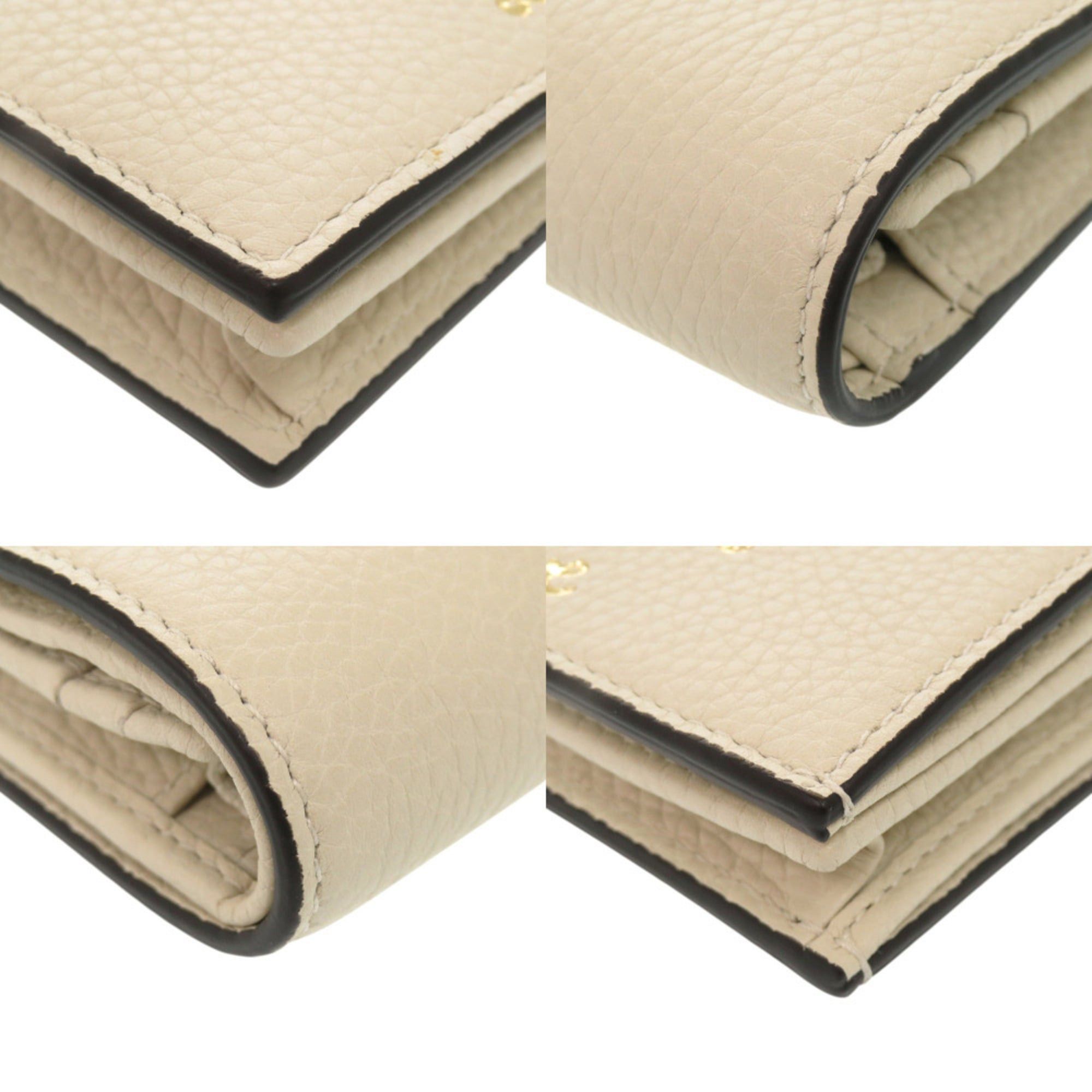 Gucci Gucci Animalier Bee 460185 Leather Ivory Bi-fold Wallet 1709GUCCI Size ONE SIZE - 3 Thumbnail