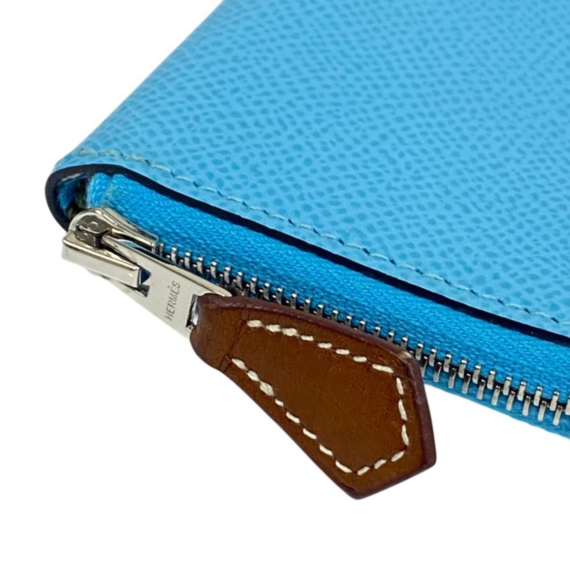 Hermes HERMES Azap Mini Silk In Veau Epsom Wallet/Coin Purse, Blue Nord, Blue, B Stamp, Women's Size ONE SIZE - 4 Thumbnail
