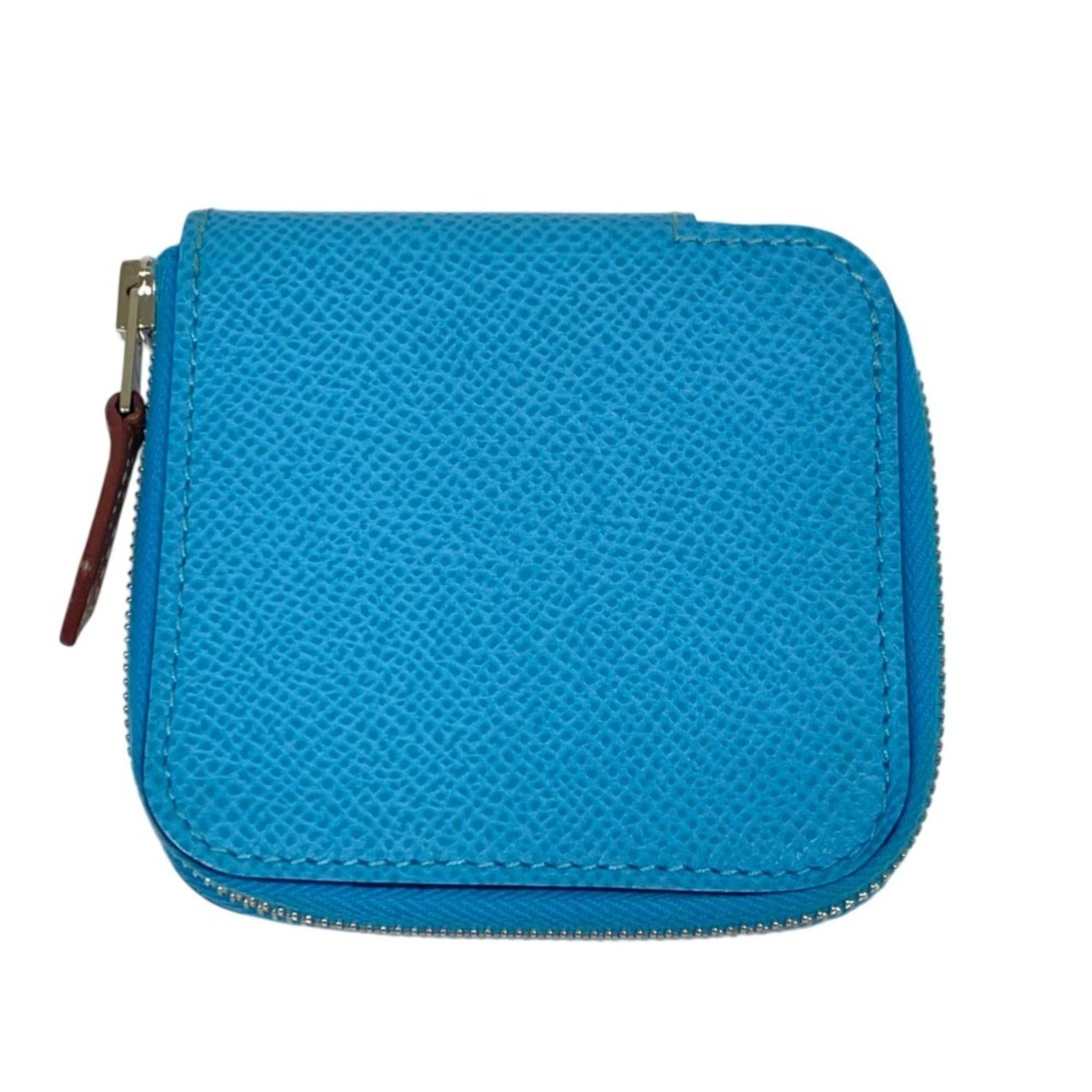 Hermes HERMES Azap Mini Silk In Veau Epsom Wallet/Coin Purse, Blue Nord, Blue, B Stamp, Women's Size ONE SIZE - 3 Thumbnail