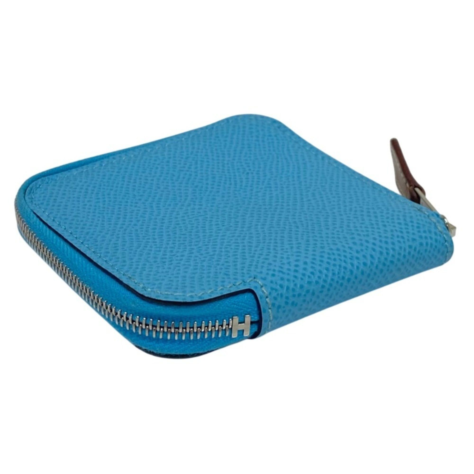 Hermes HERMES Azap Mini Silk In Veau Epsom Wallet/Coin Purse, Blue Nord, Blue, B Stamp, Women's Size ONE SIZE - 2 Thumbnail