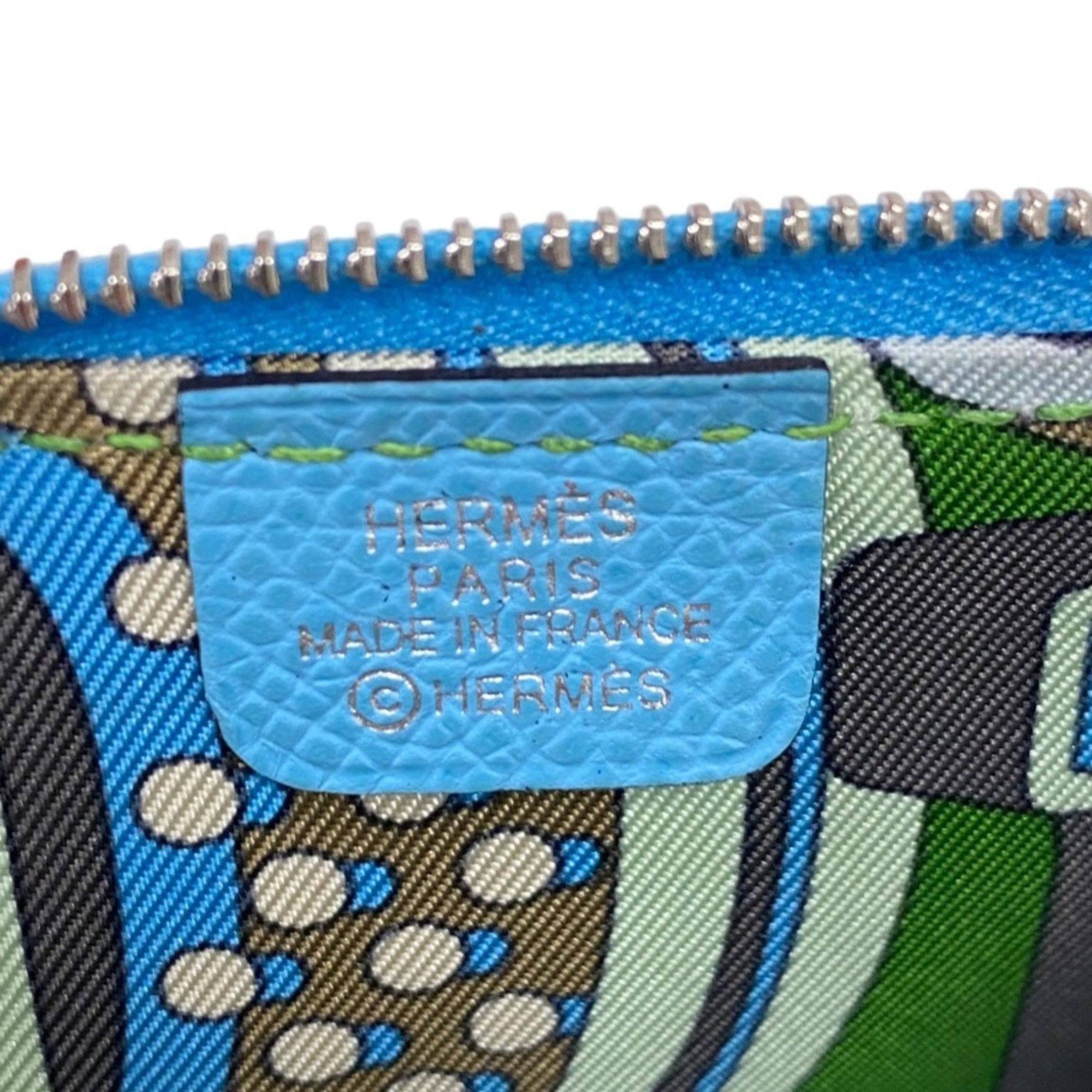 Hermes HERMES Azap Mini Silk In Veau Epsom Wallet/Coin Purse, Blue Nord, Blue, B Stamp, Women's Size ONE SIZE - 7 Thumbnail