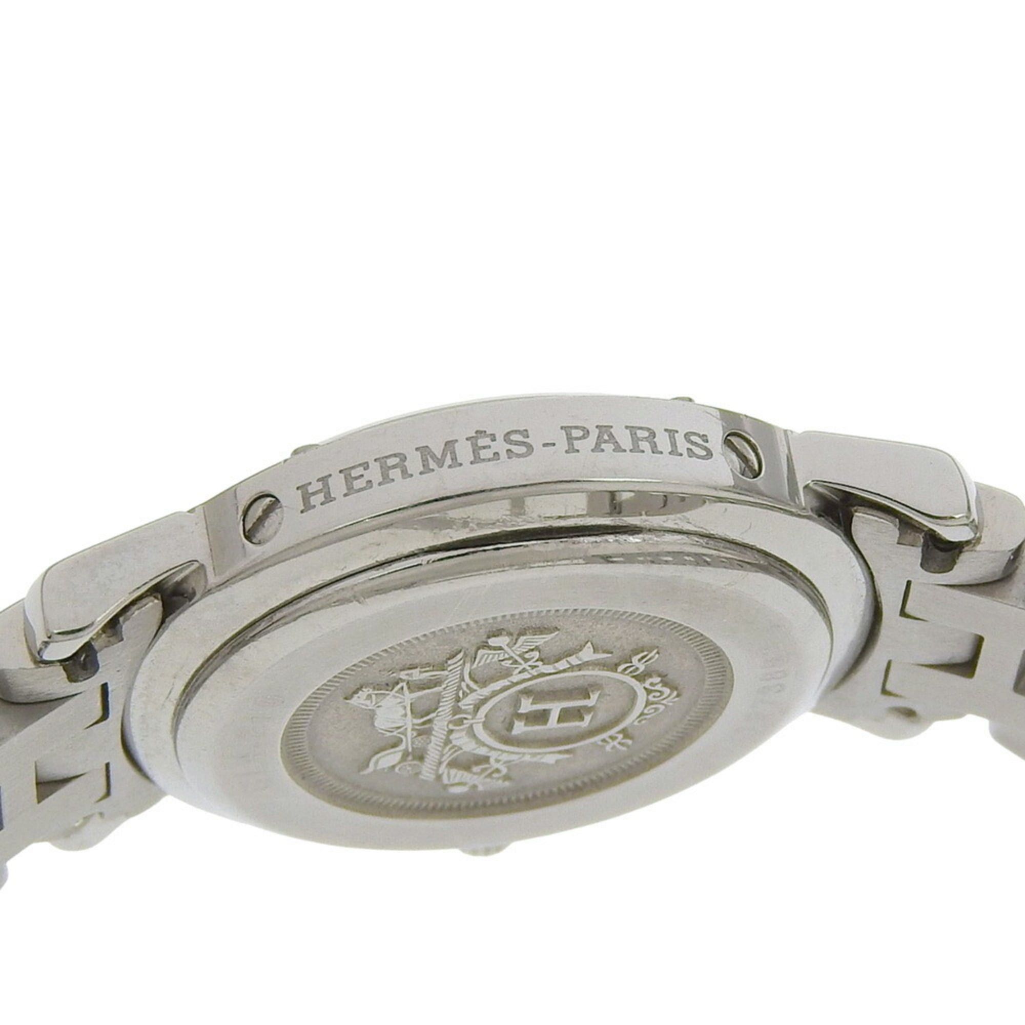 Hermes Hermes Clipper Date CL4 210, light blue dial, stainless steel, quartz movement, approximately 24mm, women's watch. Size ONE SIZE - 5 Thumbnail