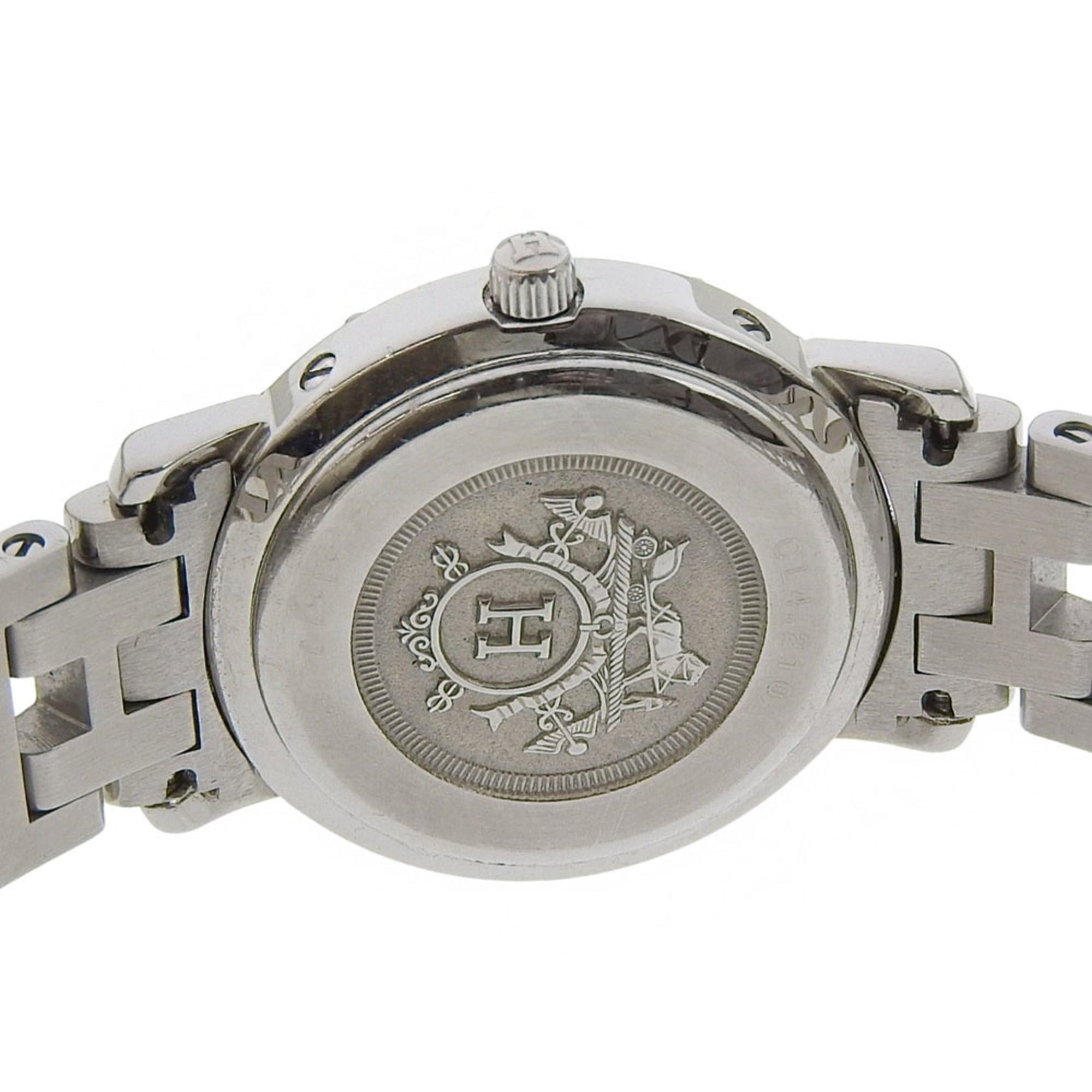 Hermes Hermes Clipper Date CL4 210, light blue dial, stainless steel, quartz movement, approximately 24mm, women's watch. Size ONE SIZE - 4 Thumbnail
