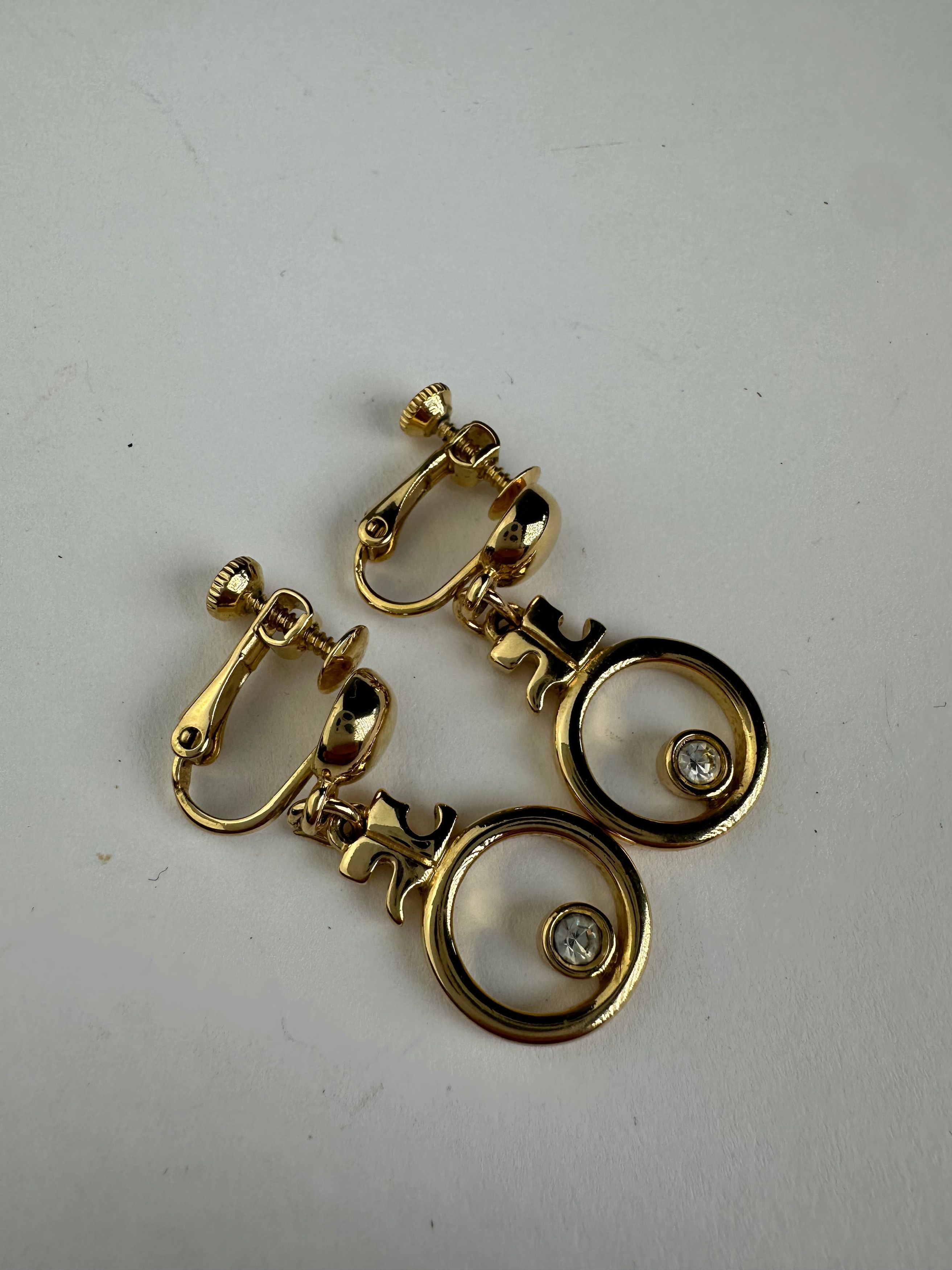 Courreges Vintage Gold Plated Ear Rings / Clipper Gold Size ONE SIZE - 3 Thumbnail