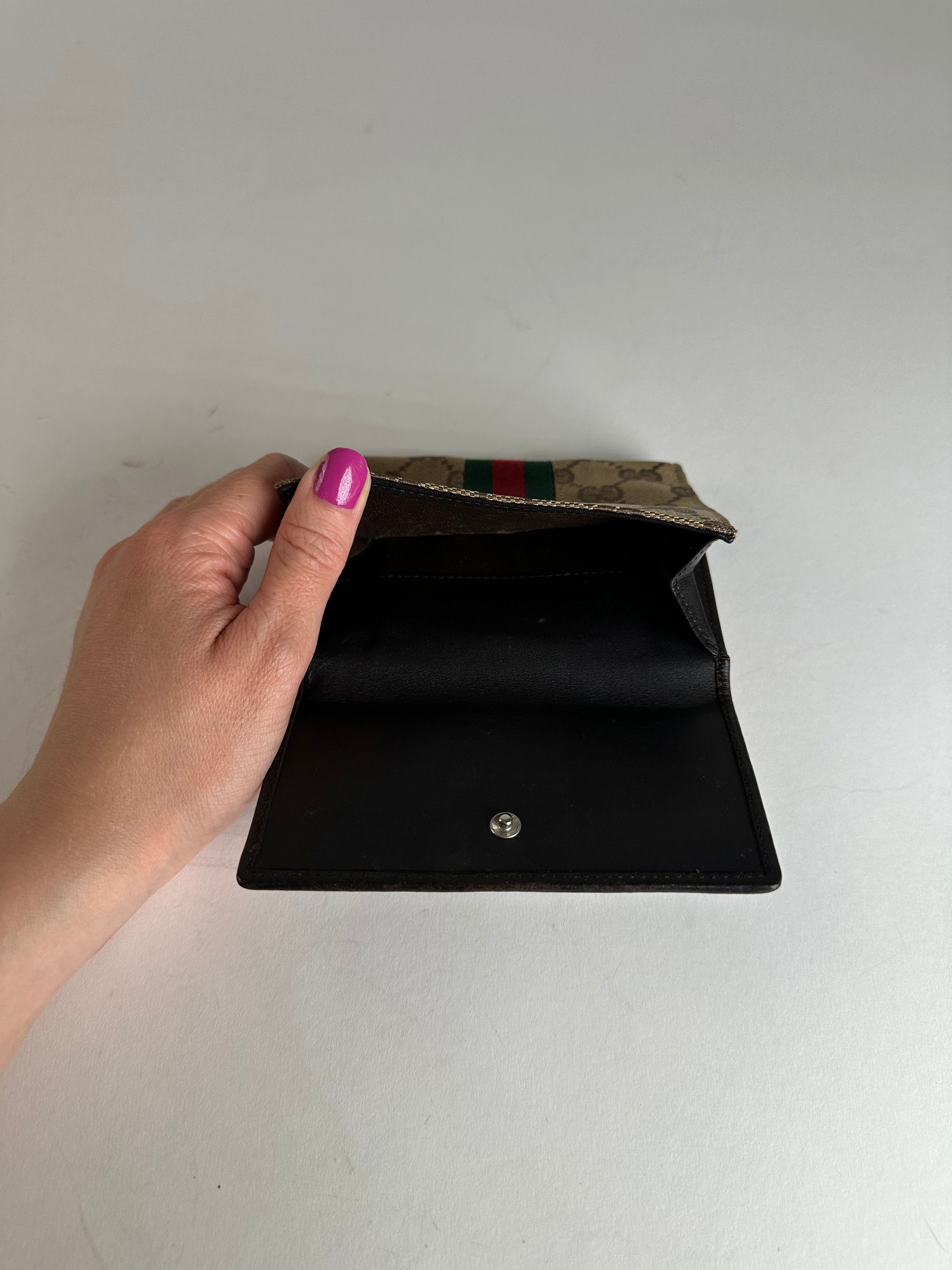 Gucci Vintage Monogram Leather Canvas Wallet Beige Brown Size ONE SIZE - 7 Thumbnail