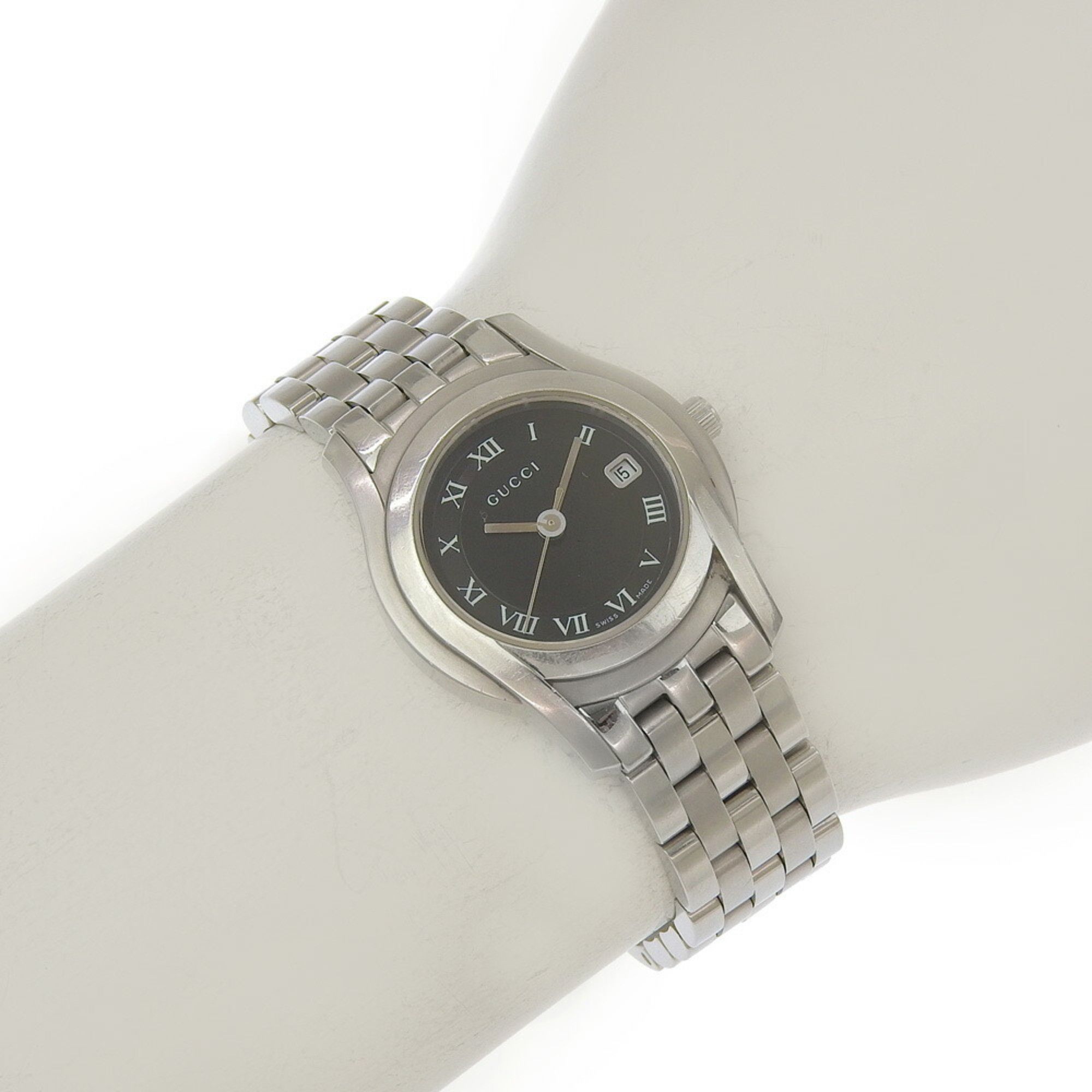 Gucci Gucci 5500L Black Dial Stainless Steel Quartz Watch, Approx. 26mm, Women's Date Display Size ONE SIZE - 7 Thumbnail