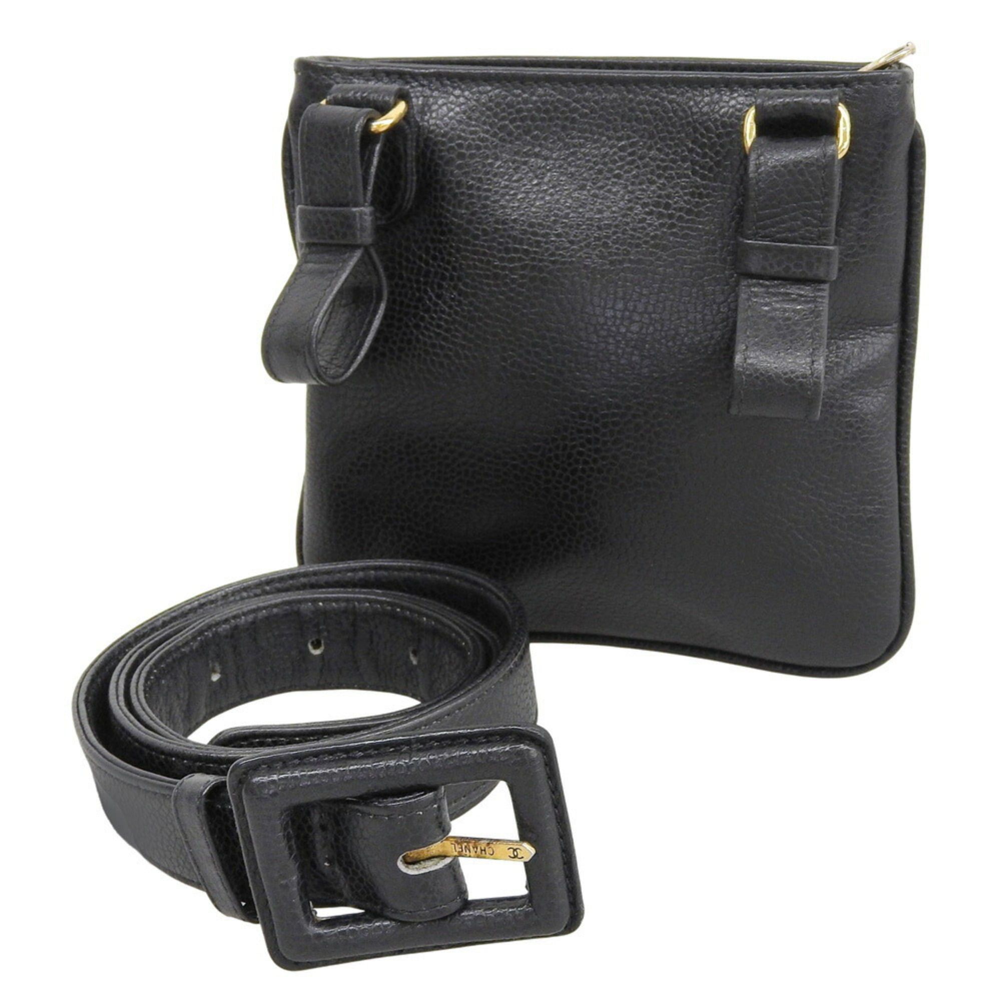 Chanel Chanel Coco Mark Waist Bag/Waist Pouch, Caviar Leather, Black Size ONE SIZE - 2 Thumbnail