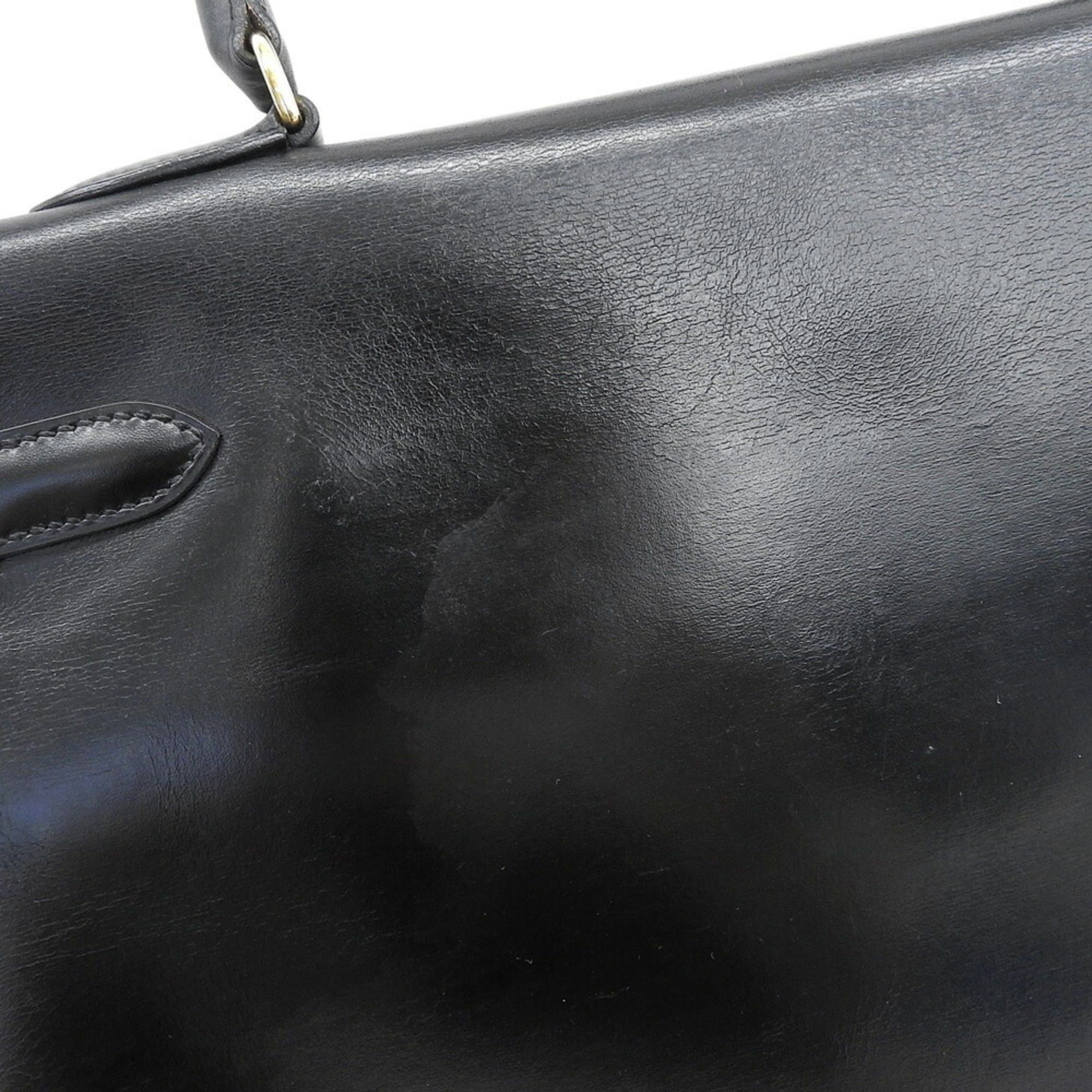 Hermes Hermes Kelly 35 bag, box calf leather, black, gold-plated hardware, inside stitching, with X stamp. Size ONE SIZE - 7 Thumbnail