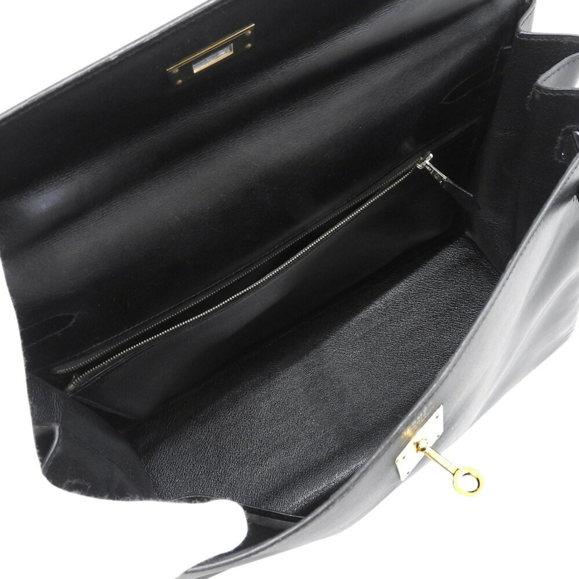 Hermes Hermes Kelly 35 bag, box calf leather, black, gold-plated hardware, inside stitching, with X stamp. Size ONE SIZE - 3 Thumbnail
