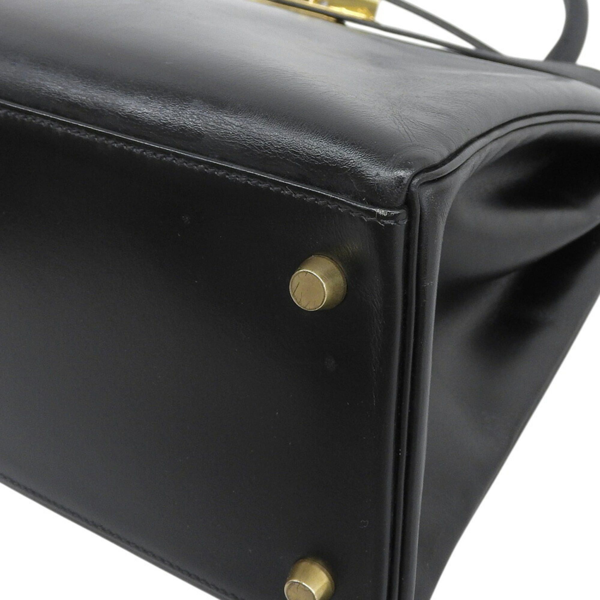 Hermes Hermes Kelly 35 bag, box calf leather, black, gold-plated hardware, inside stitching, with X stamp. Size ONE SIZE - 4 Thumbnail